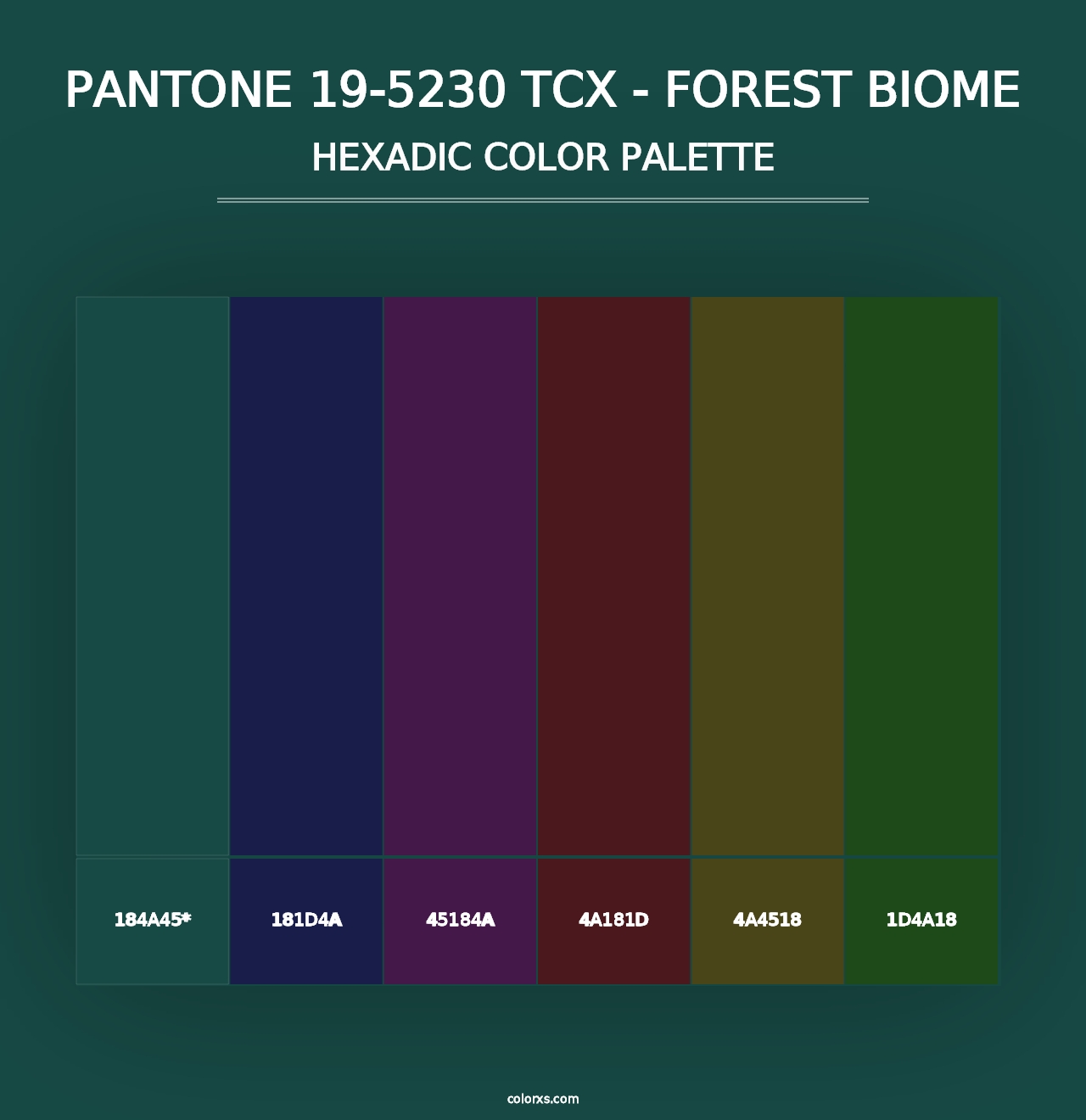 PANTONE 19-5230 TCX - Forest Biome - Hexadic Color Palette