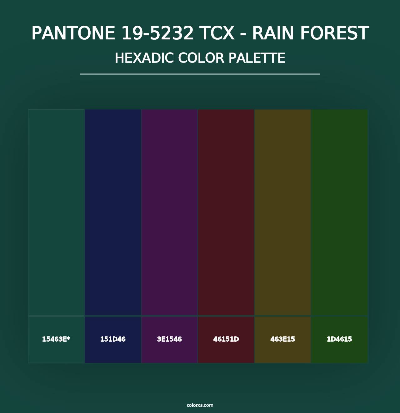 PANTONE 19-5232 TCX - Rain Forest - Hexadic Color Palette