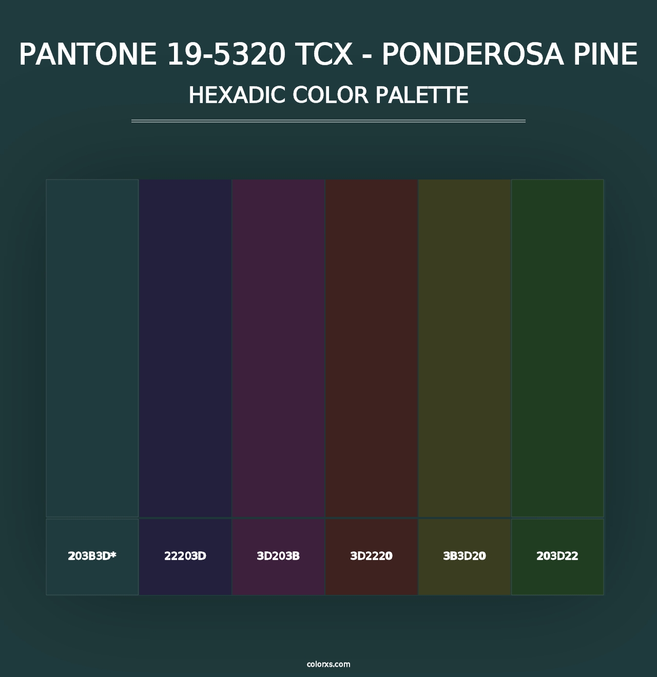 PANTONE 19-5320 TCX - Ponderosa Pine - Hexadic Color Palette