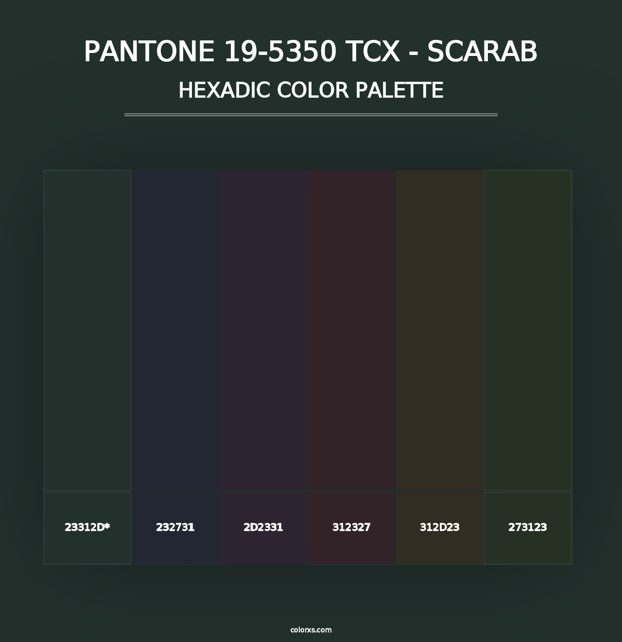 PANTONE 19-5350 TCX - Scarab - Hexadic Color Palette