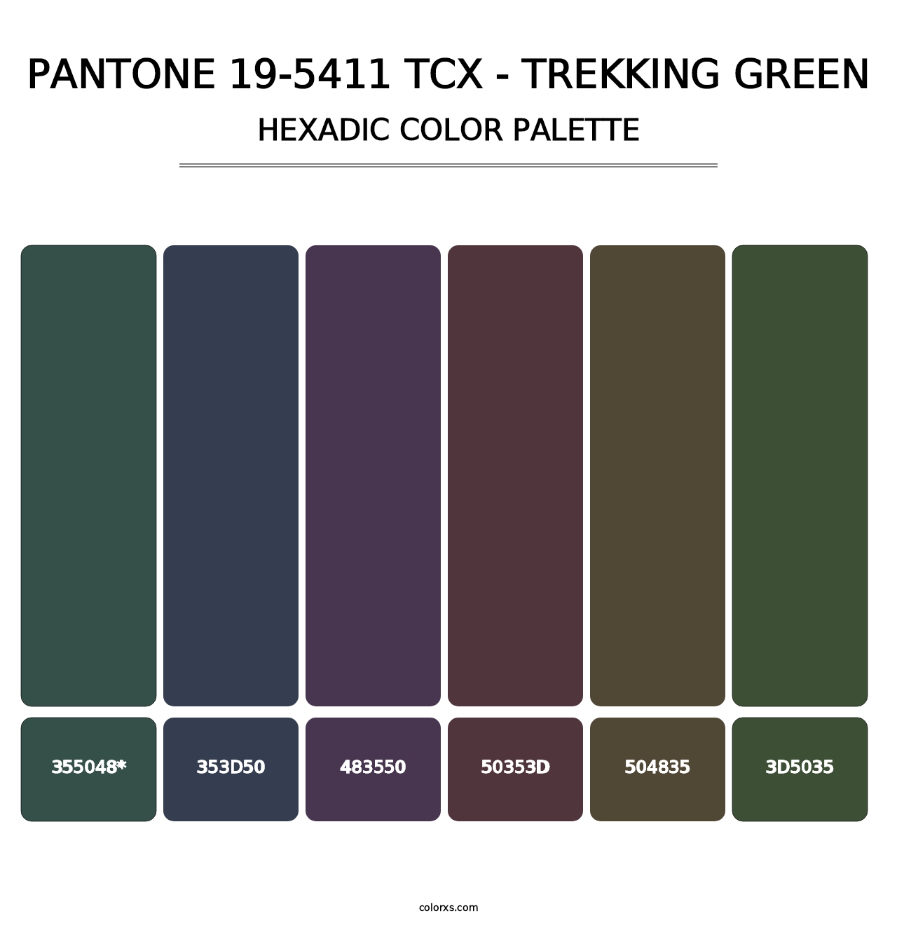 PANTONE 19-5411 TCX - Trekking Green - Hexadic Color Palette