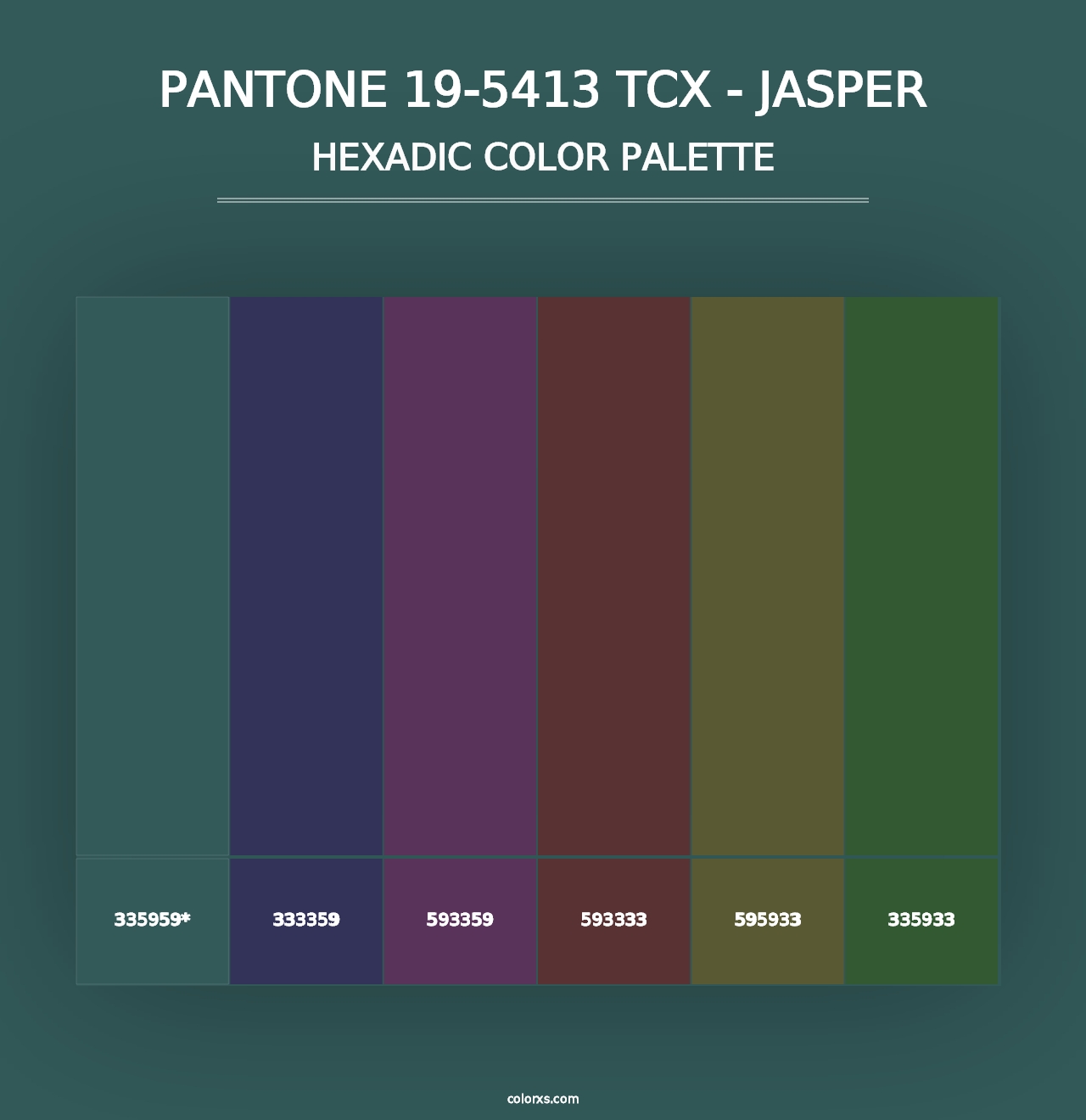 PANTONE 19-5413 TCX - Jasper - Hexadic Color Palette