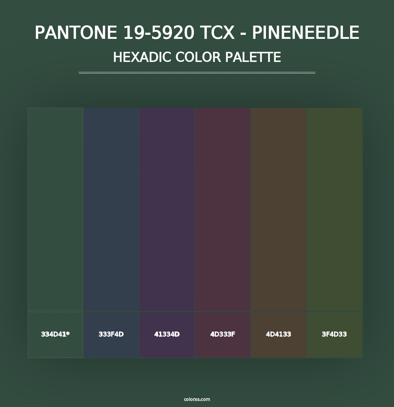 PANTONE 19-5920 TCX - Pineneedle - Hexadic Color Palette