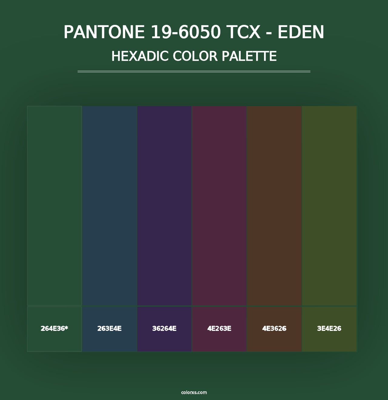 PANTONE 19-6050 TCX - Eden - Hexadic Color Palette