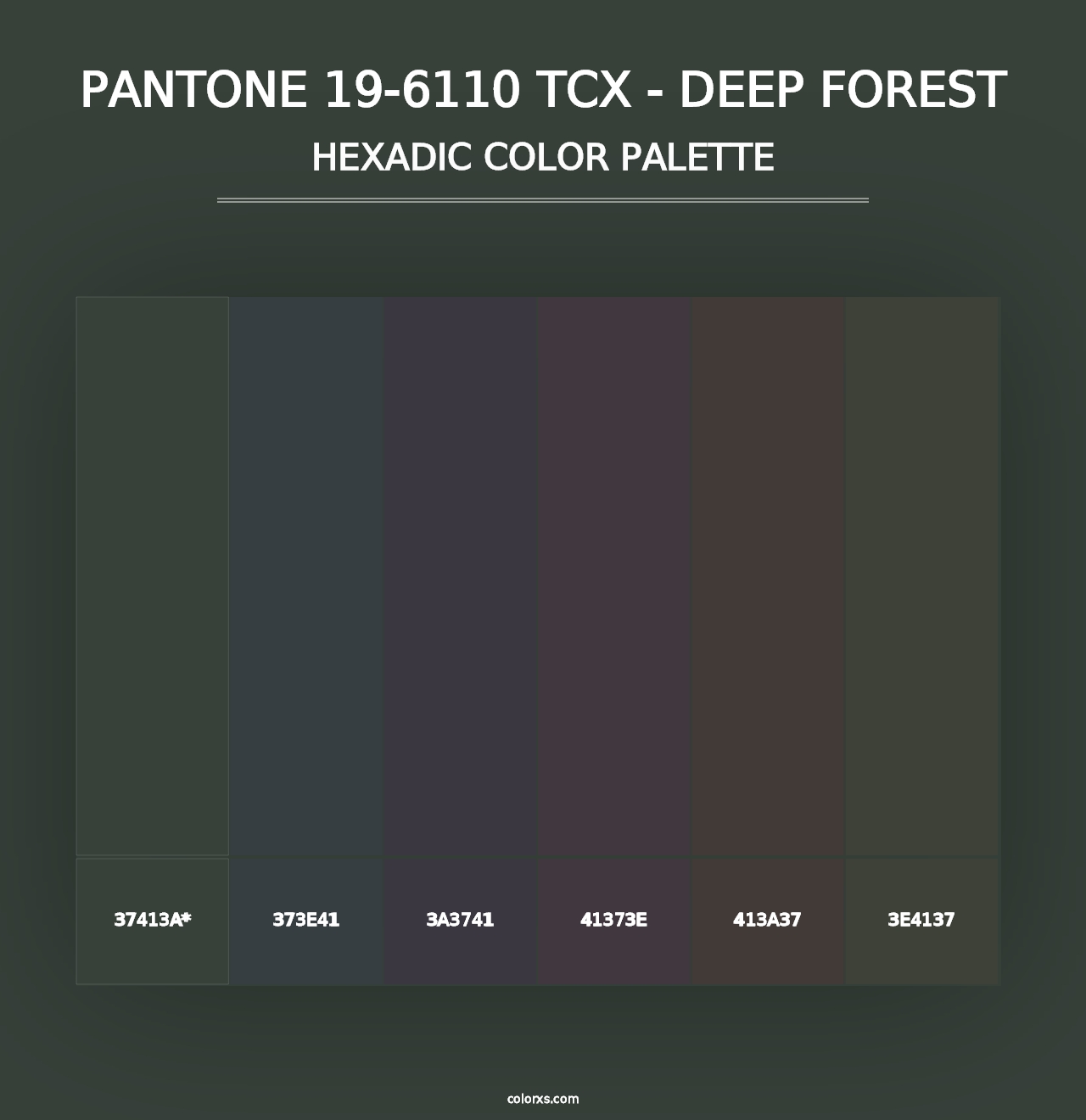 PANTONE 19-6110 TCX - Deep Forest - Hexadic Color Palette