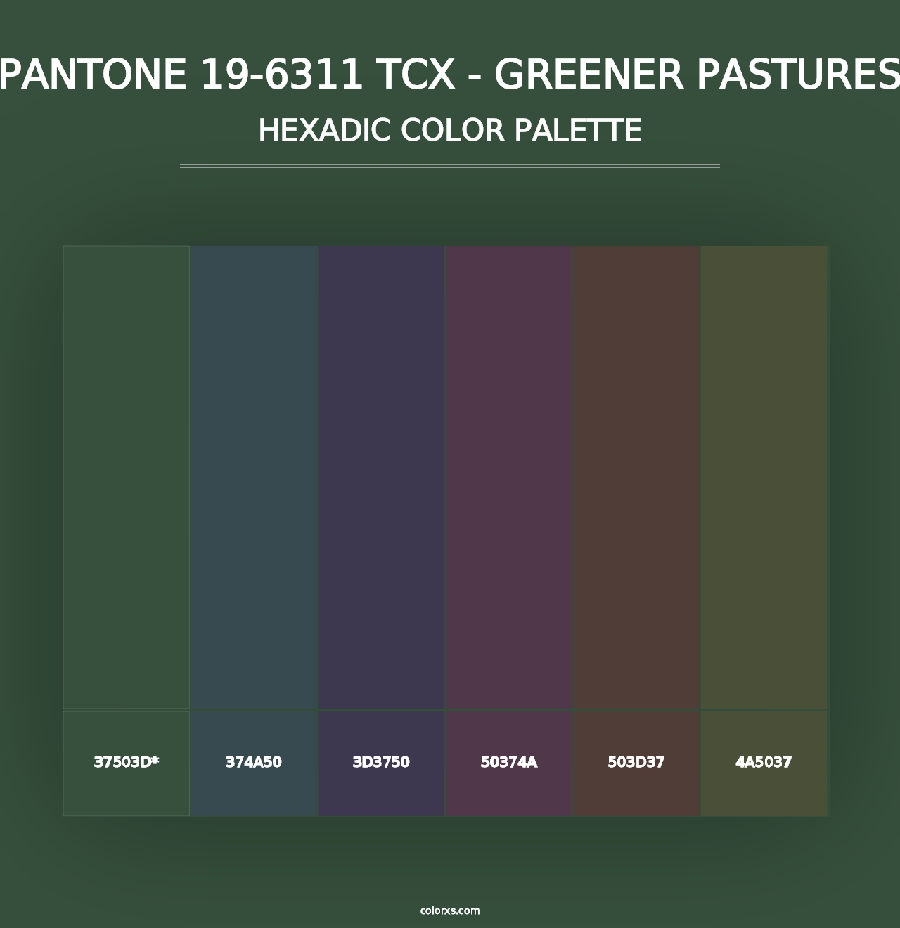 PANTONE 19-6311 TCX - Greener Pastures - Hexadic Color Palette