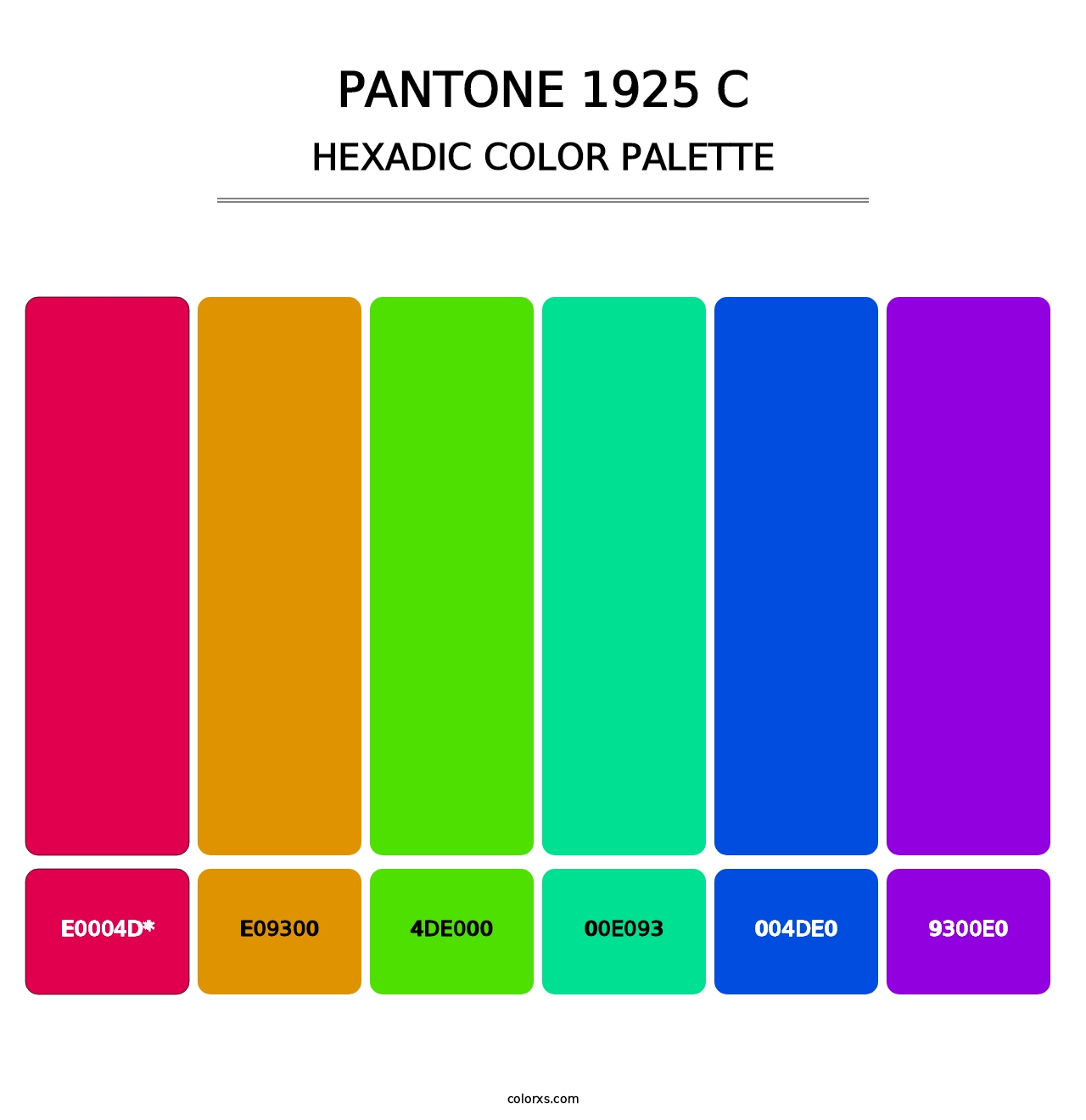 PANTONE 1925 C - Hexadic Color Palette