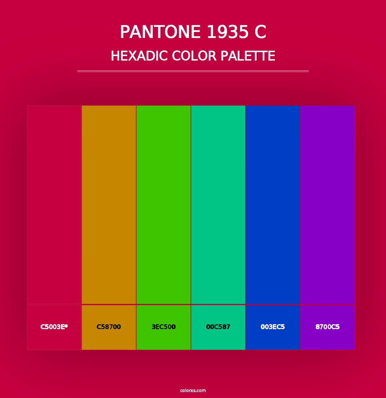 PANTONE 1935 C - Hexadic Color Palette