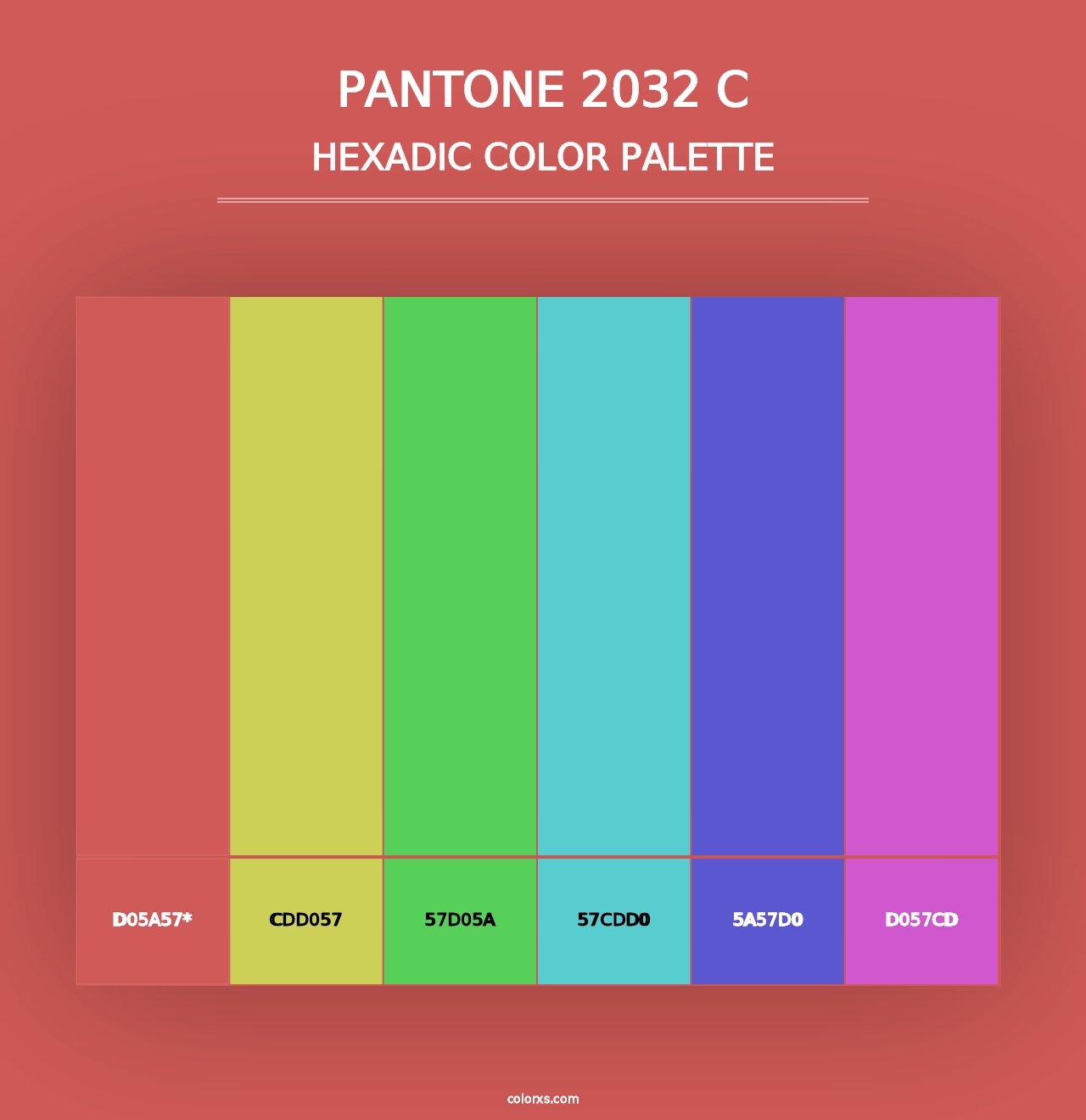 PANTONE 2032 C - Hexadic Color Palette