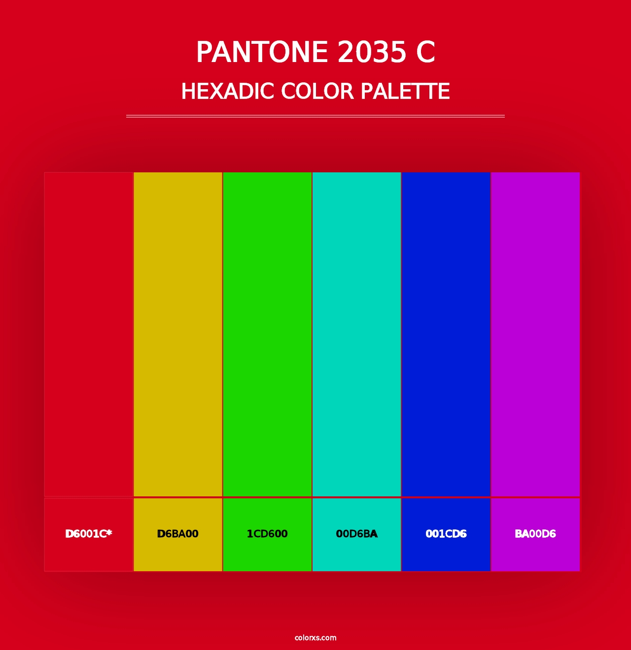 PANTONE 2035 C - Hexadic Color Palette