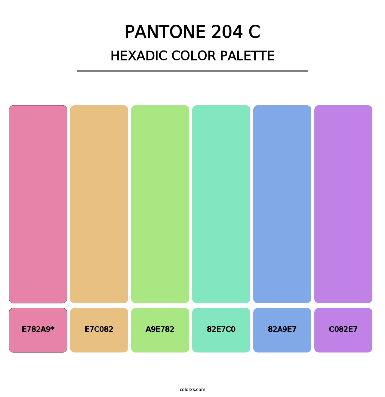 PANTONE 204 C - Hexadic Color Palette