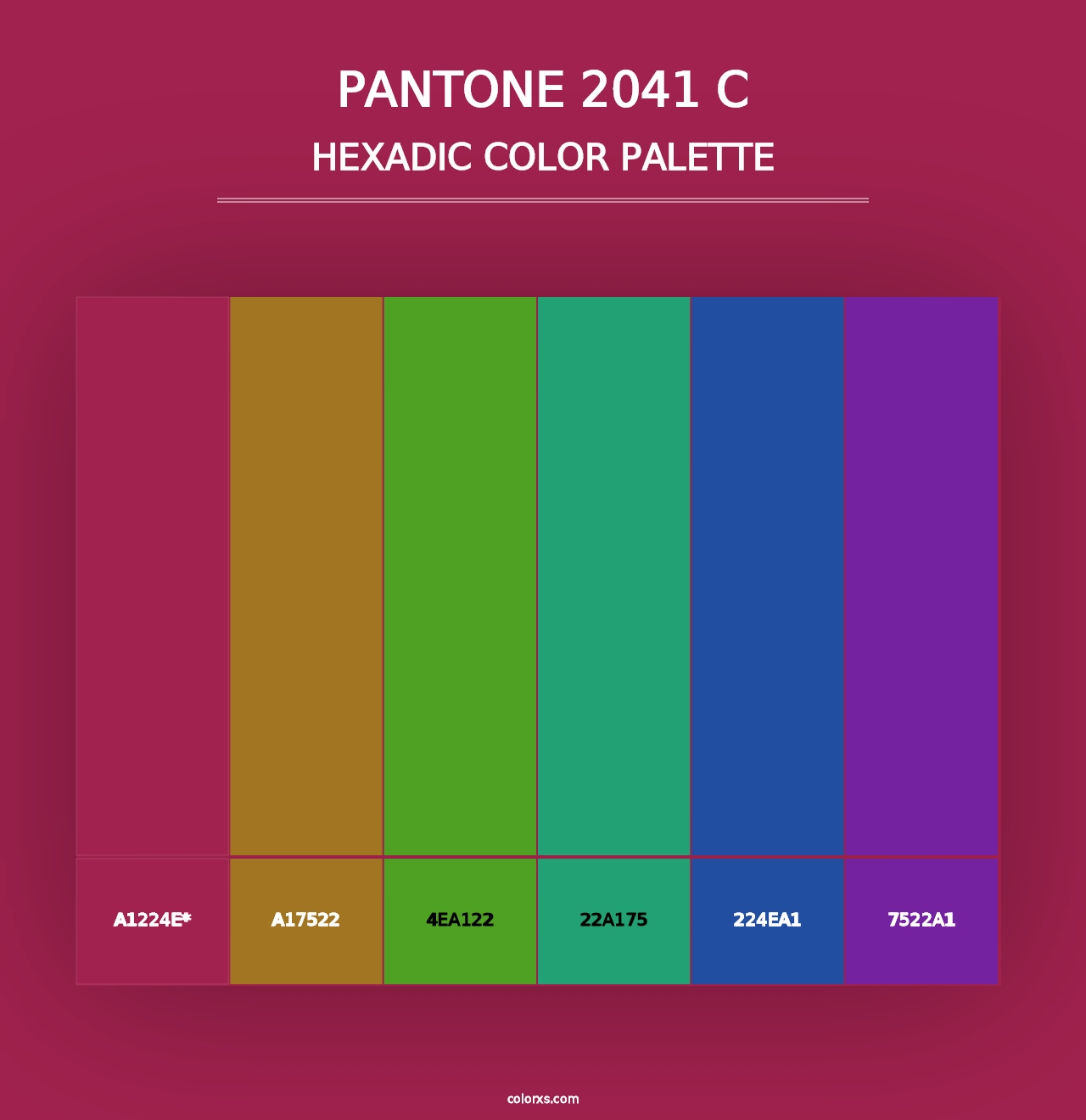 PANTONE 2041 C - Hexadic Color Palette