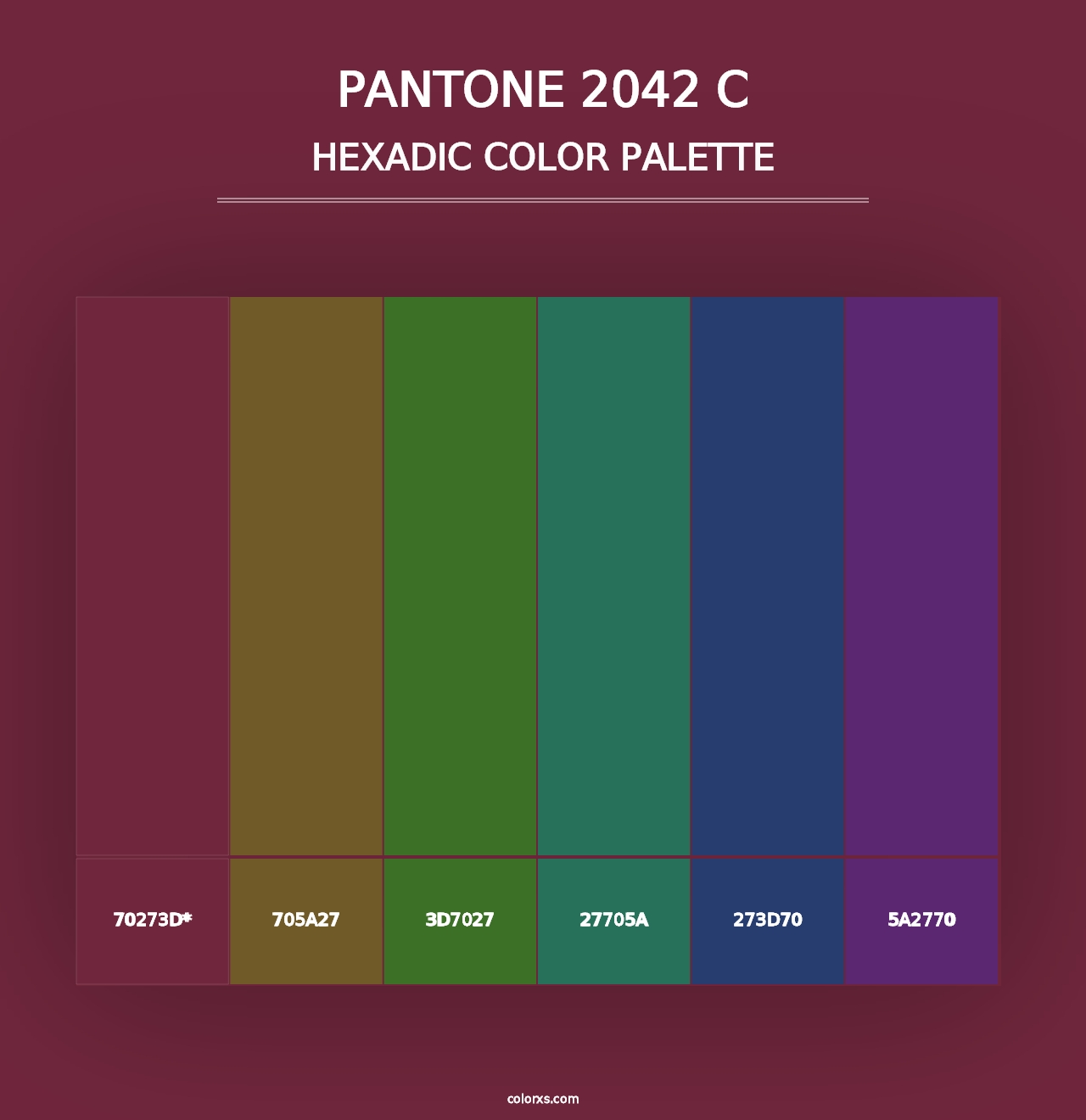 PANTONE 2042 C - Hexadic Color Palette