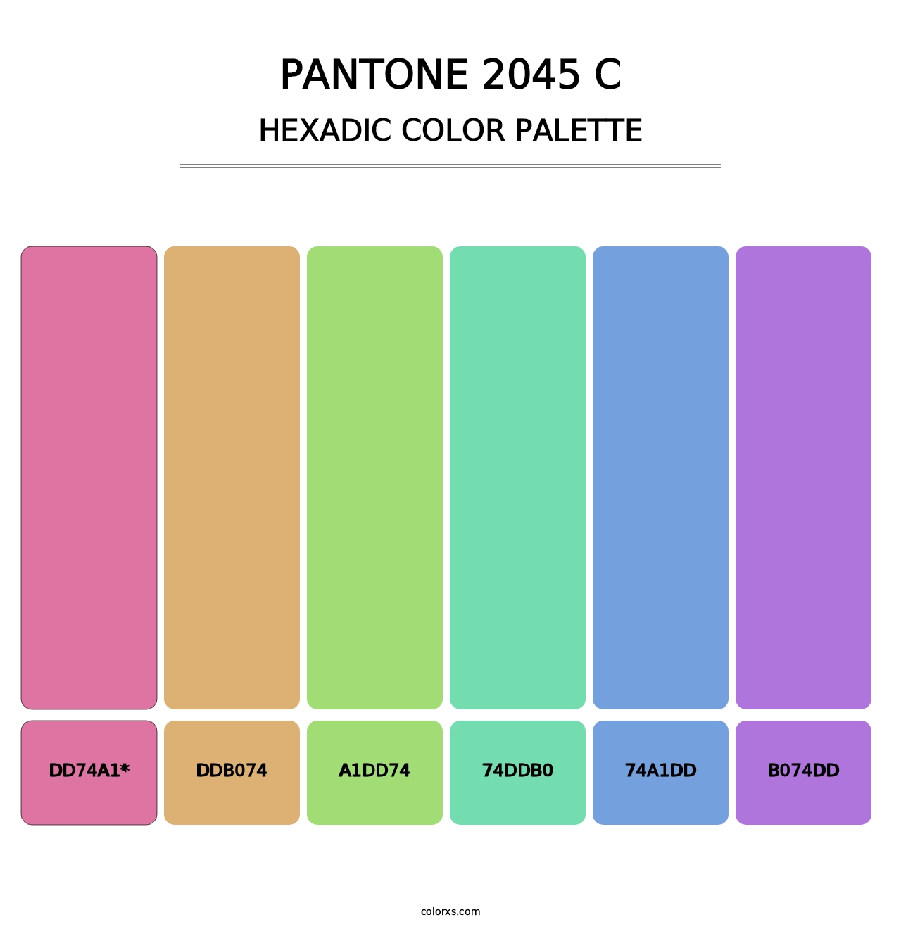 PANTONE 2045 C - Hexadic Color Palette