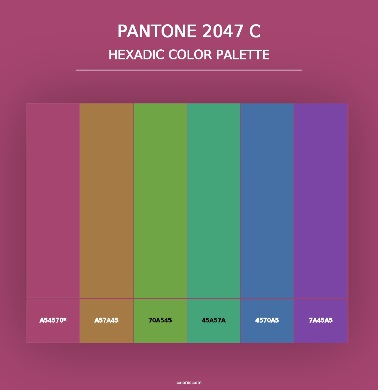 PANTONE 2047 C - Hexadic Color Palette