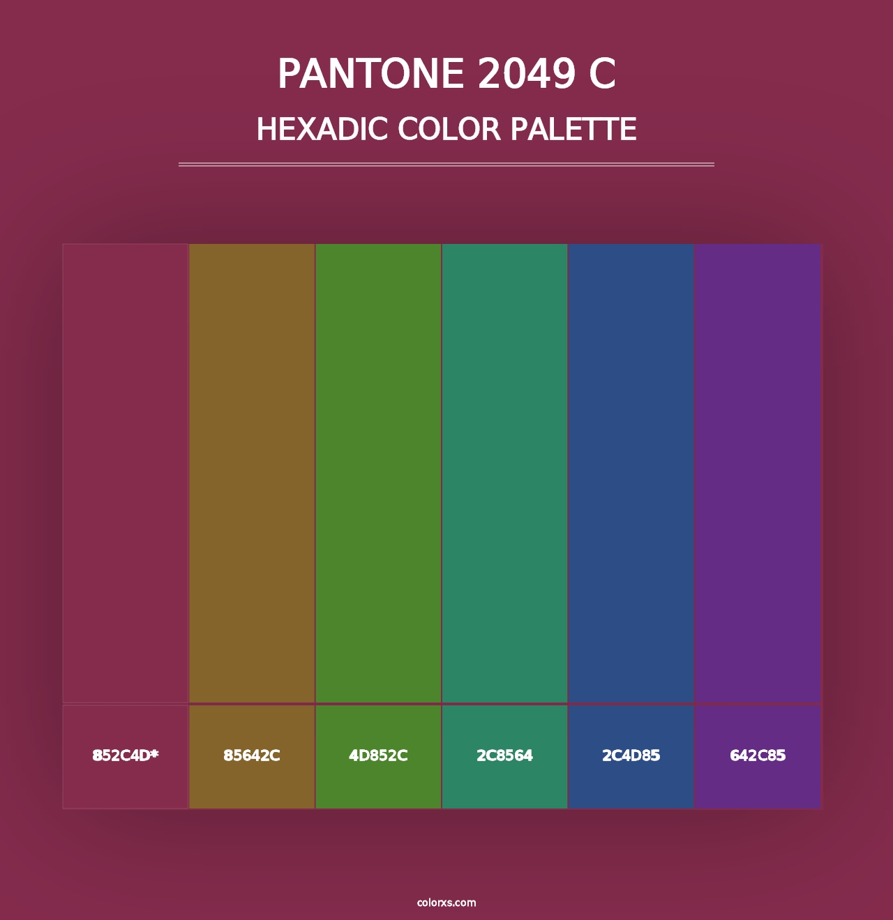 PANTONE 2049 C - Hexadic Color Palette