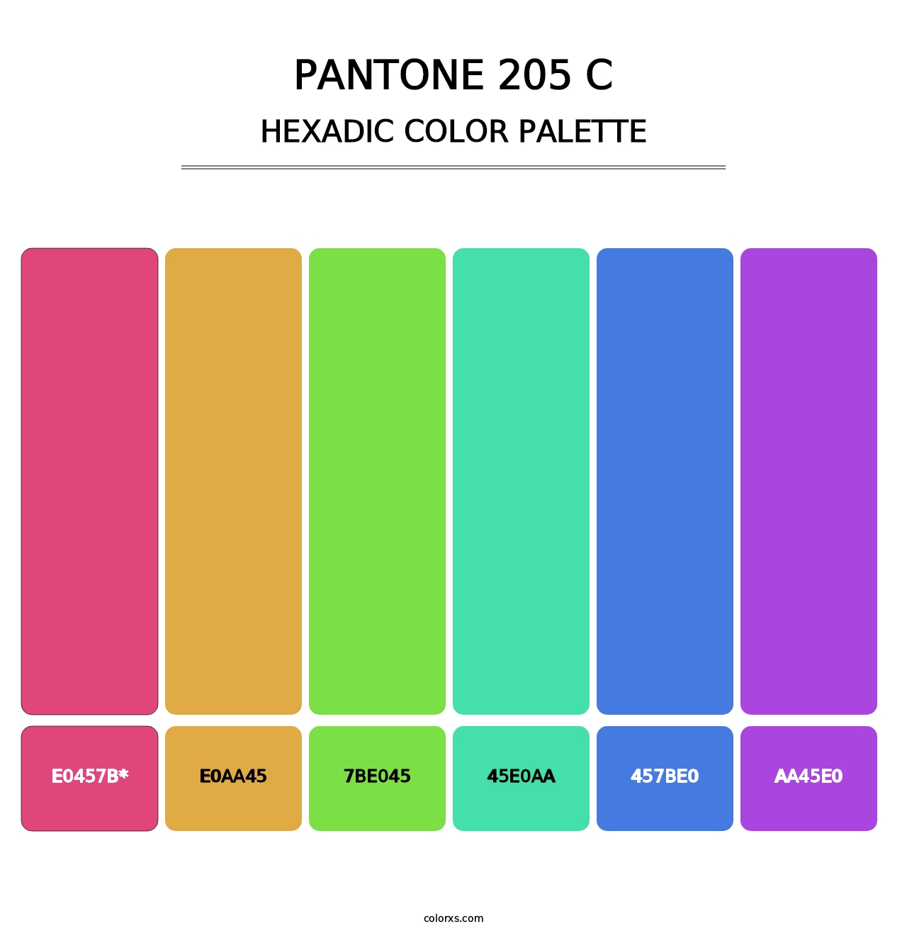 PANTONE 205 C - Hexadic Color Palette