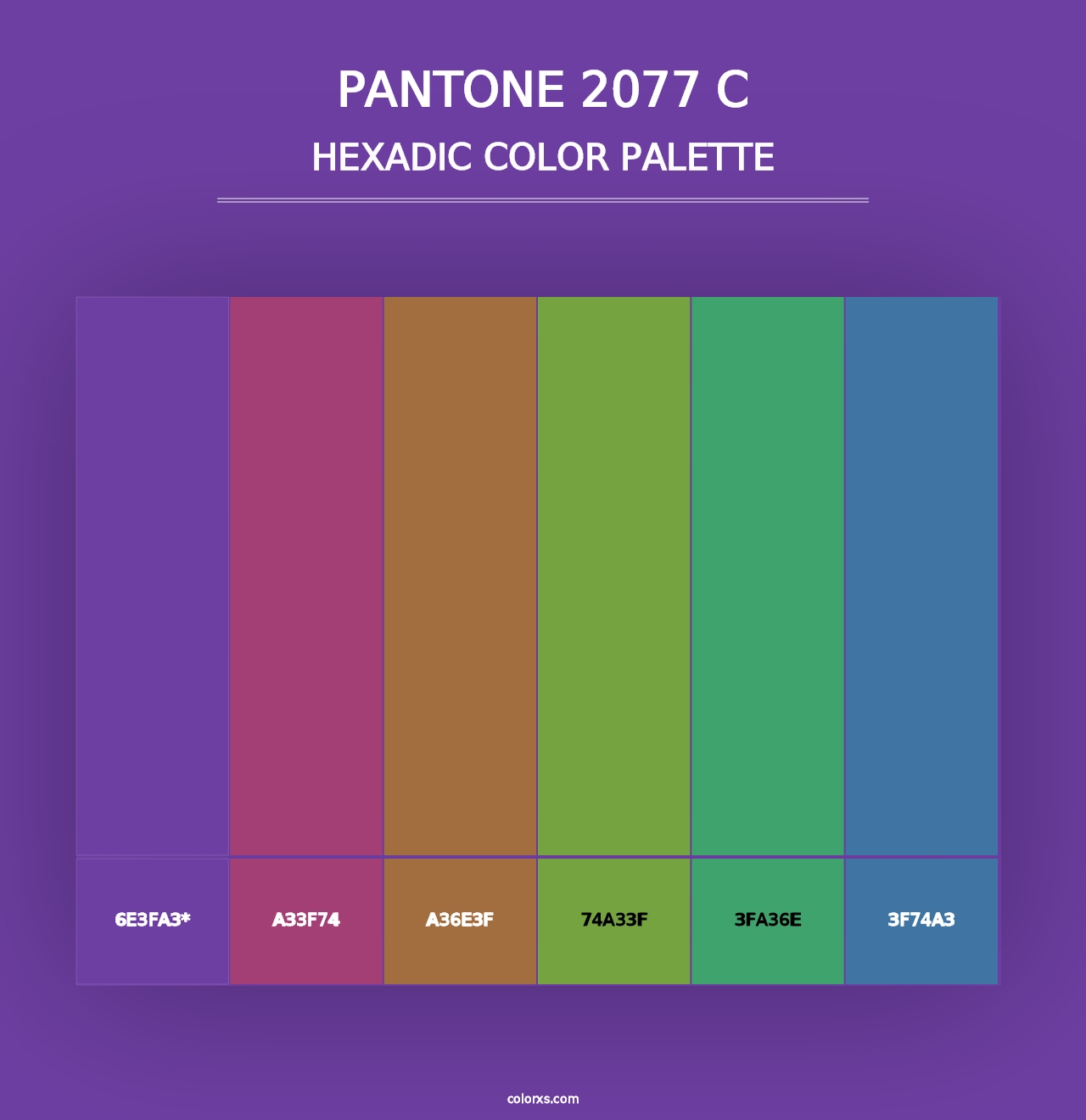 PANTONE 2077 C - Hexadic Color Palette