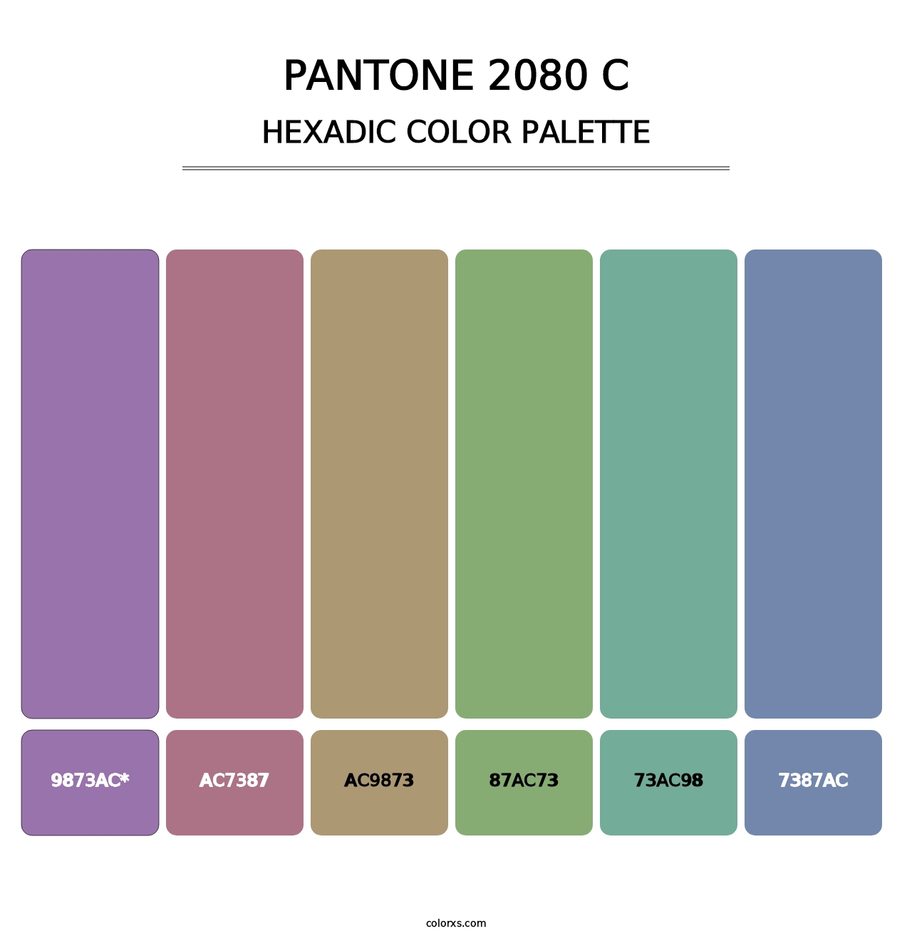 PANTONE 2080 C - Hexadic Color Palette