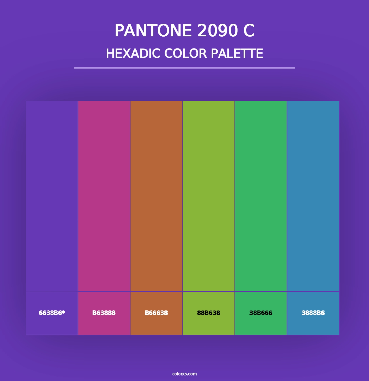 PANTONE 2090 C - Hexadic Color Palette