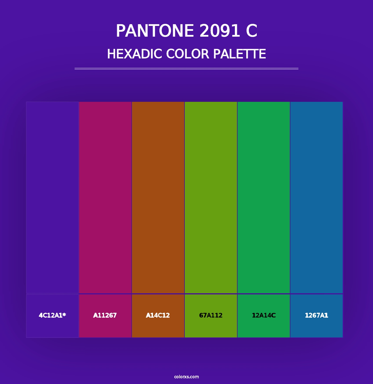 PANTONE 2091 C - Hexadic Color Palette