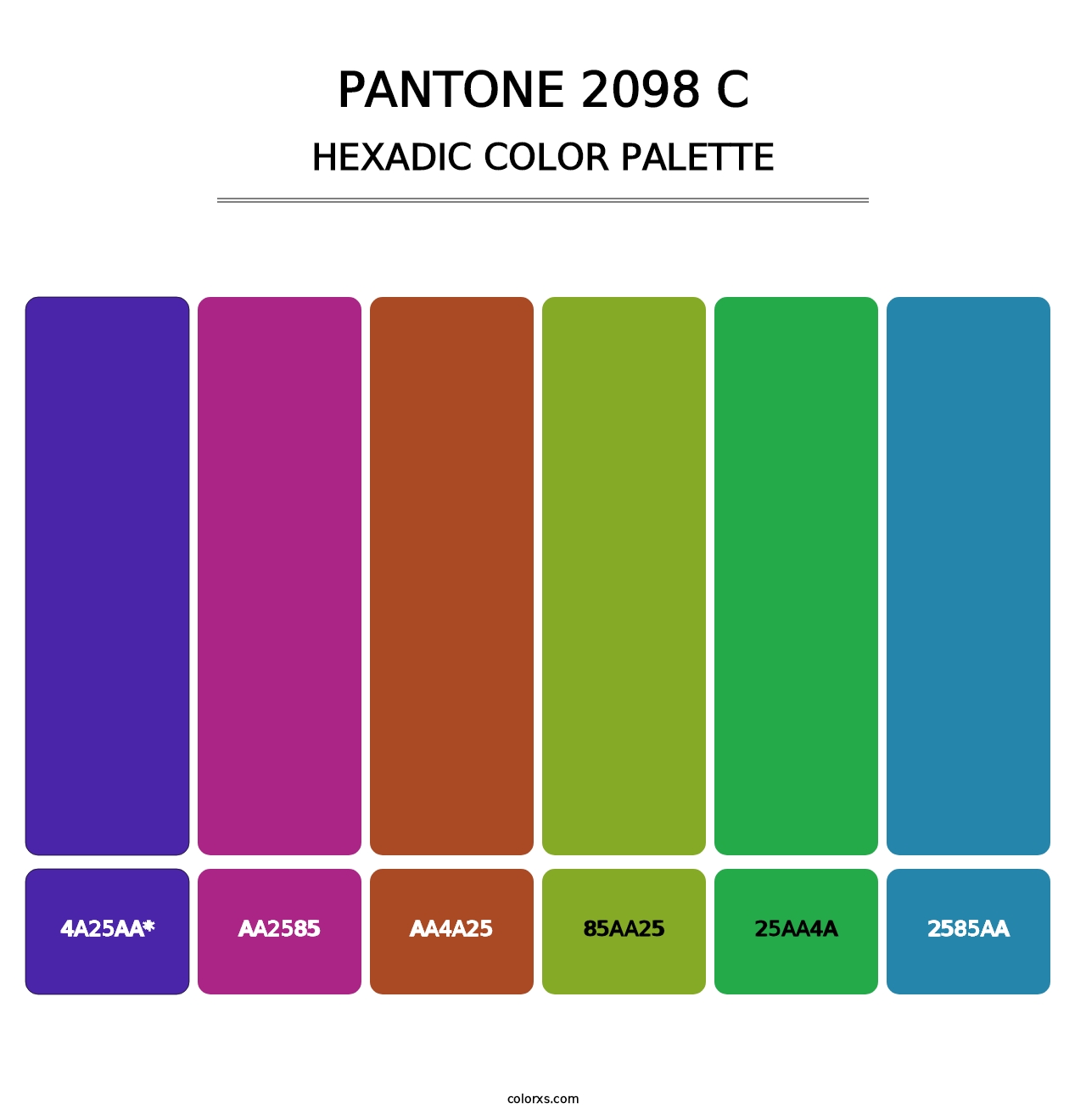 PANTONE 2098 C - Hexadic Color Palette