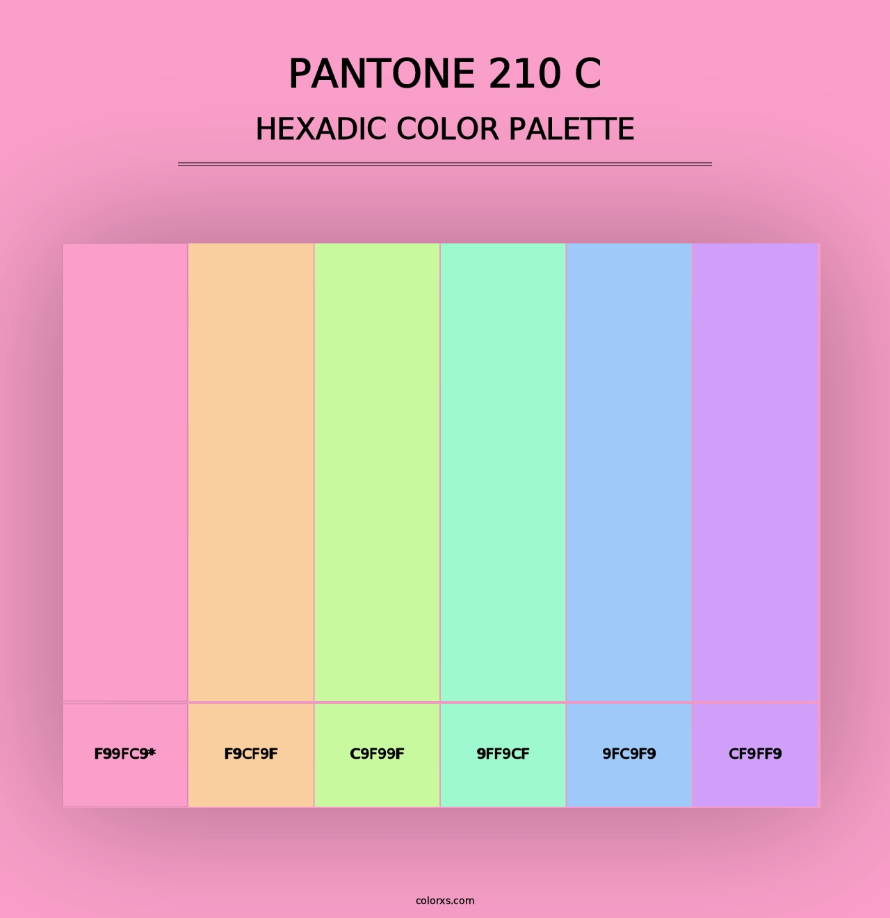 PANTONE 210 C - Hexadic Color Palette