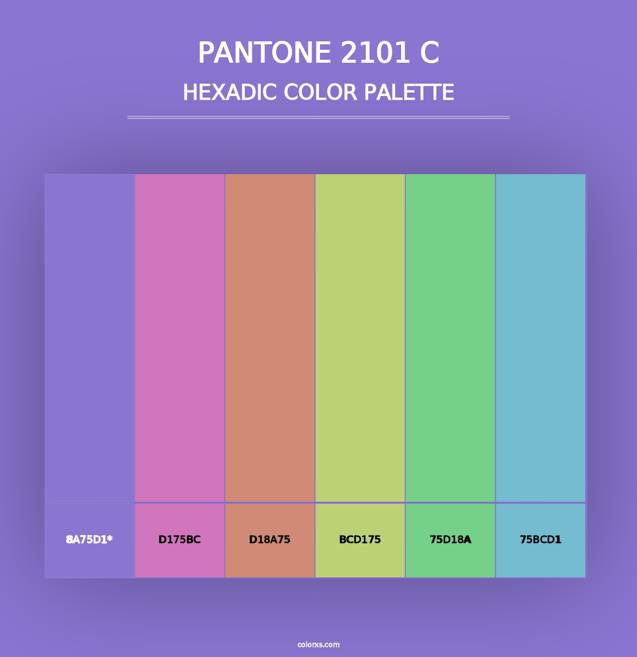 PANTONE 2101 C - Hexadic Color Palette