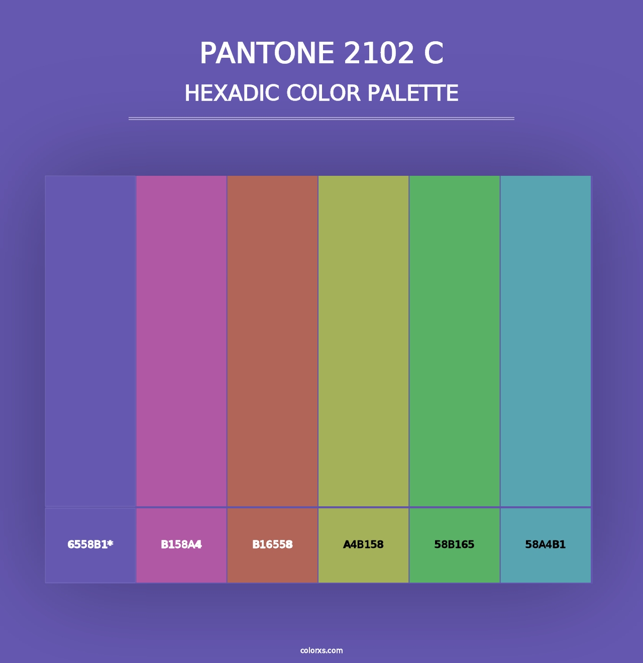 PANTONE 2102 C - Hexadic Color Palette