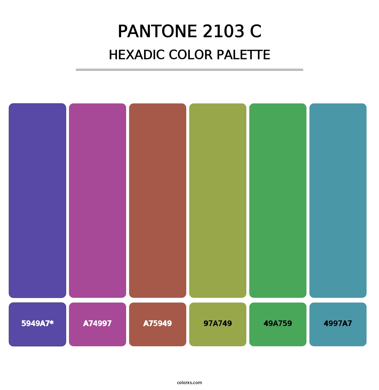 PANTONE 2103 C - Hexadic Color Palette