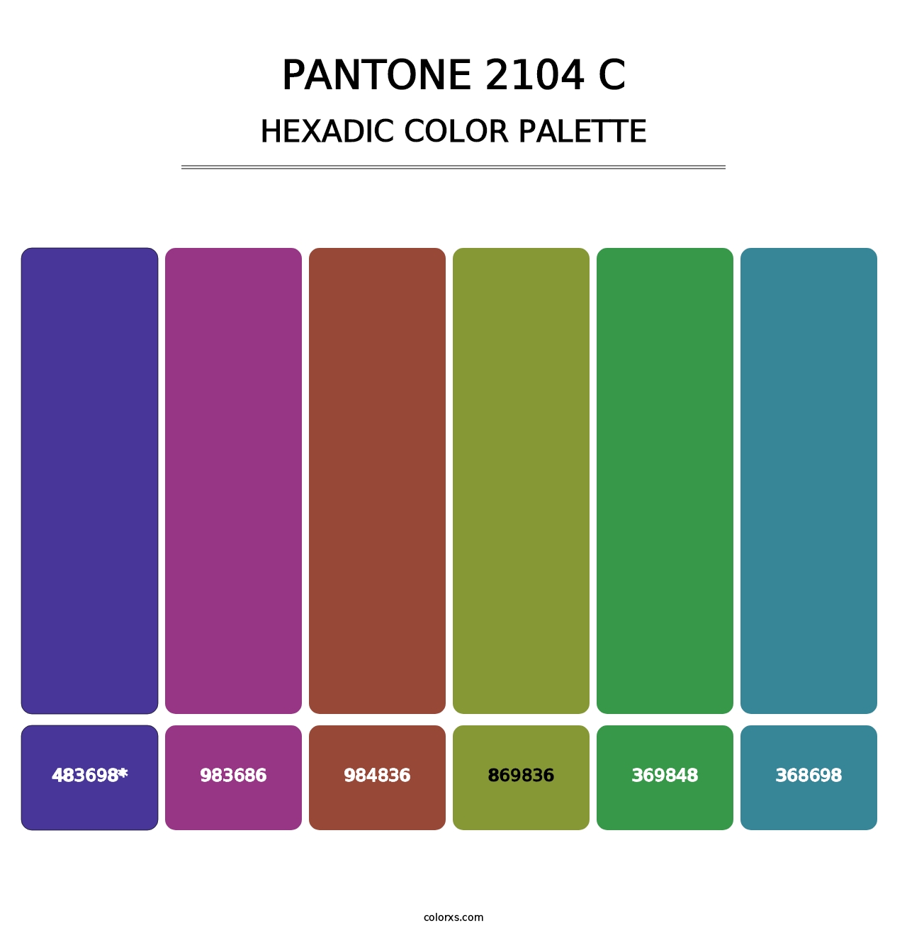 PANTONE 2104 C - Hexadic Color Palette