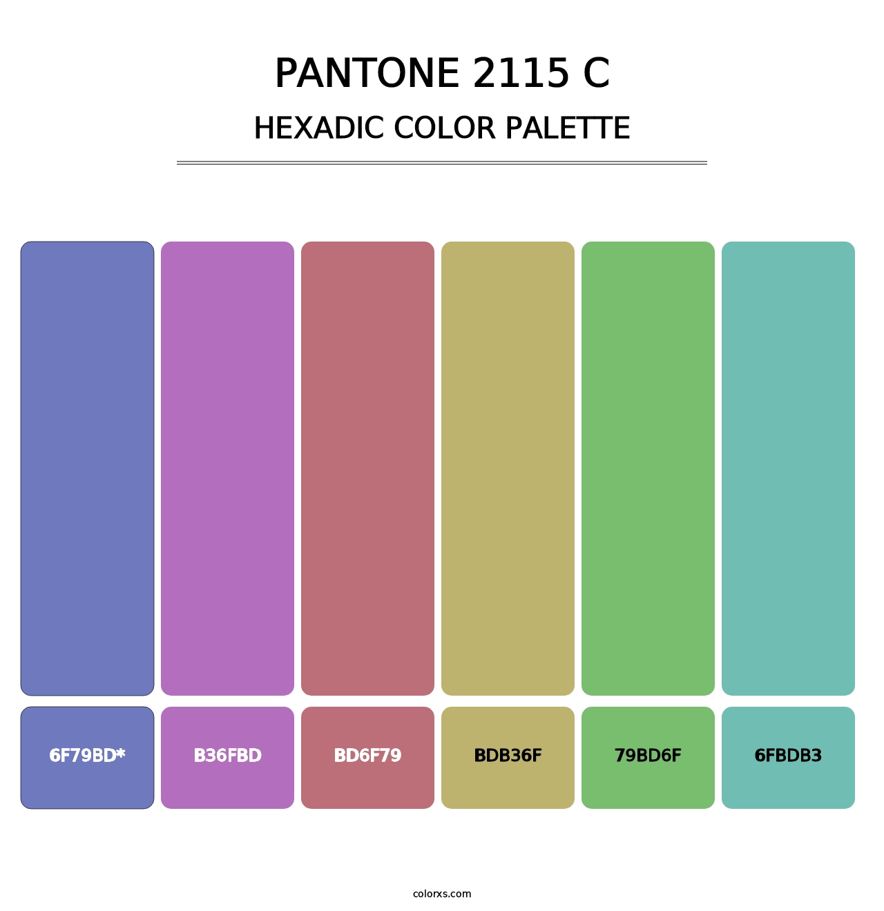 PANTONE 2115 C - Hexadic Color Palette