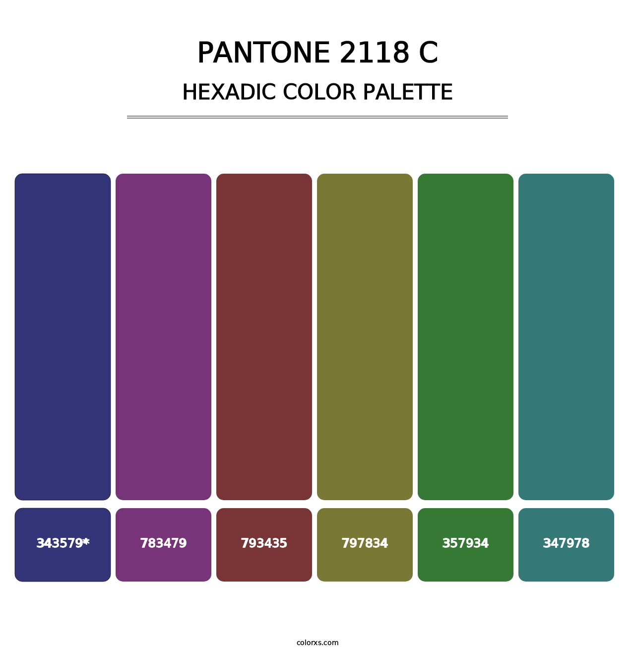 PANTONE 2118 C - Hexadic Color Palette