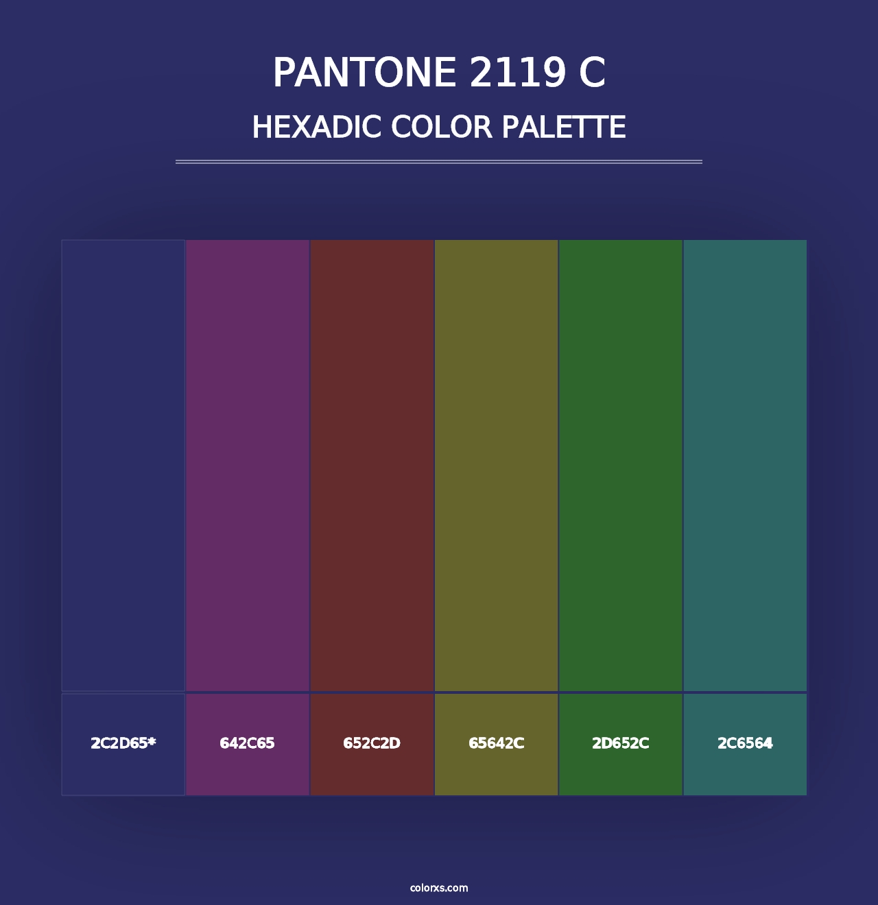 PANTONE 2119 C - Hexadic Color Palette