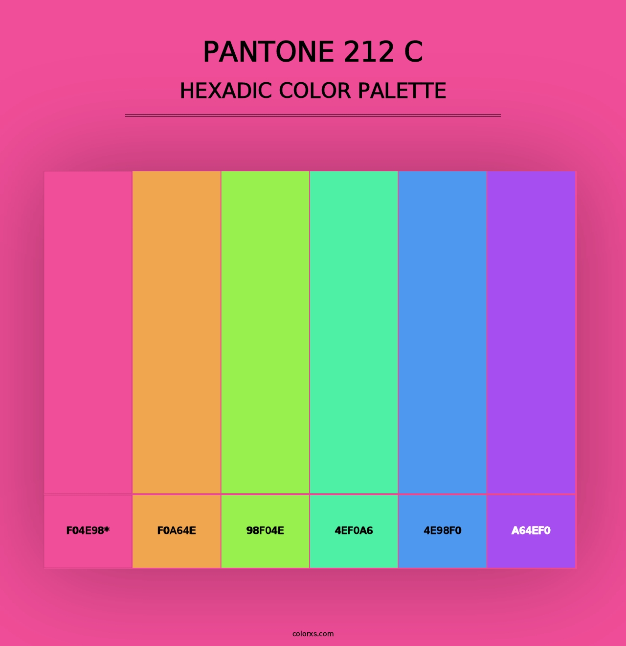 PANTONE 212 C - Hexadic Color Palette