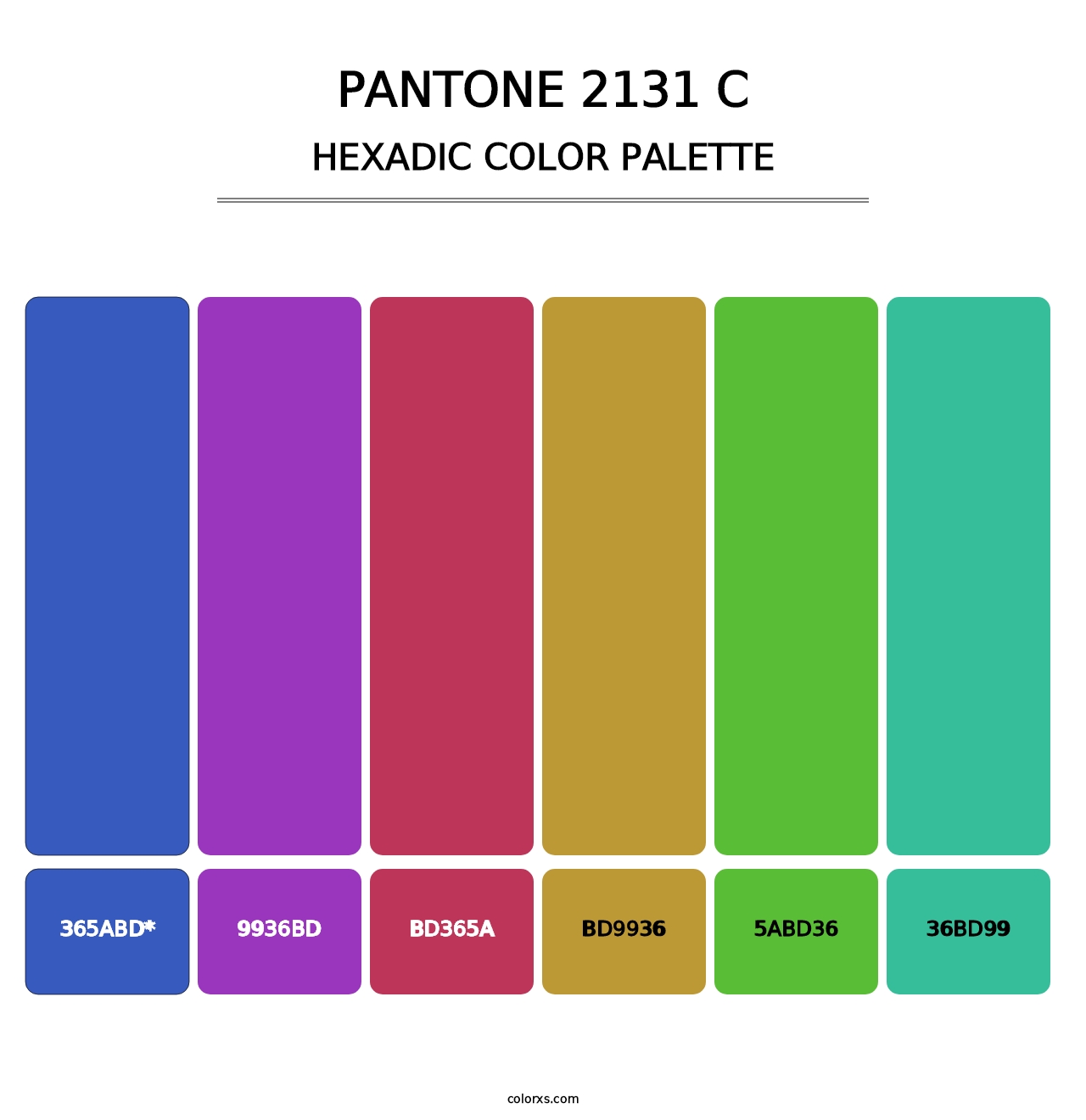 PANTONE 2131 C - Hexadic Color Palette