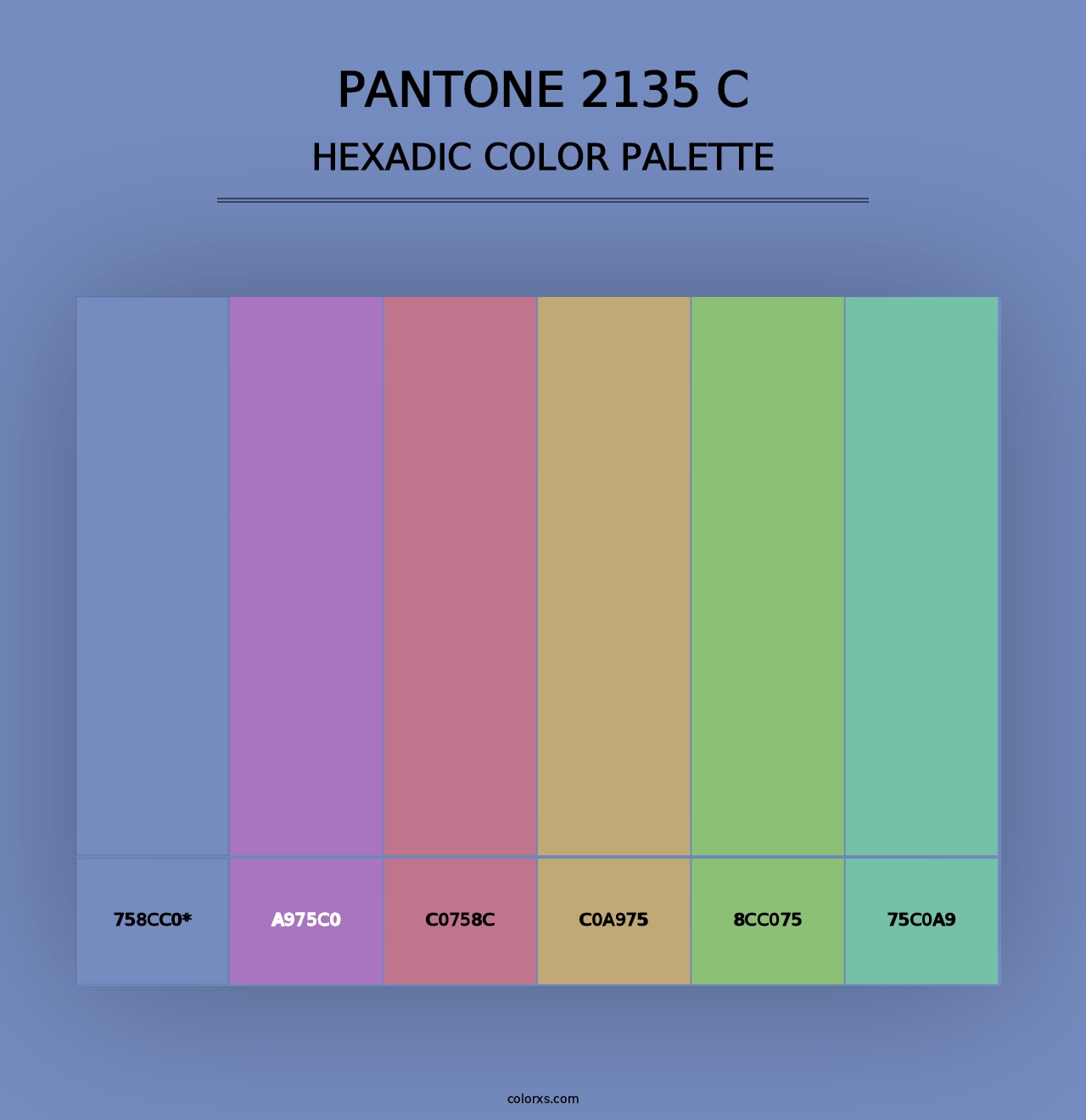 PANTONE 2135 C - Hexadic Color Palette