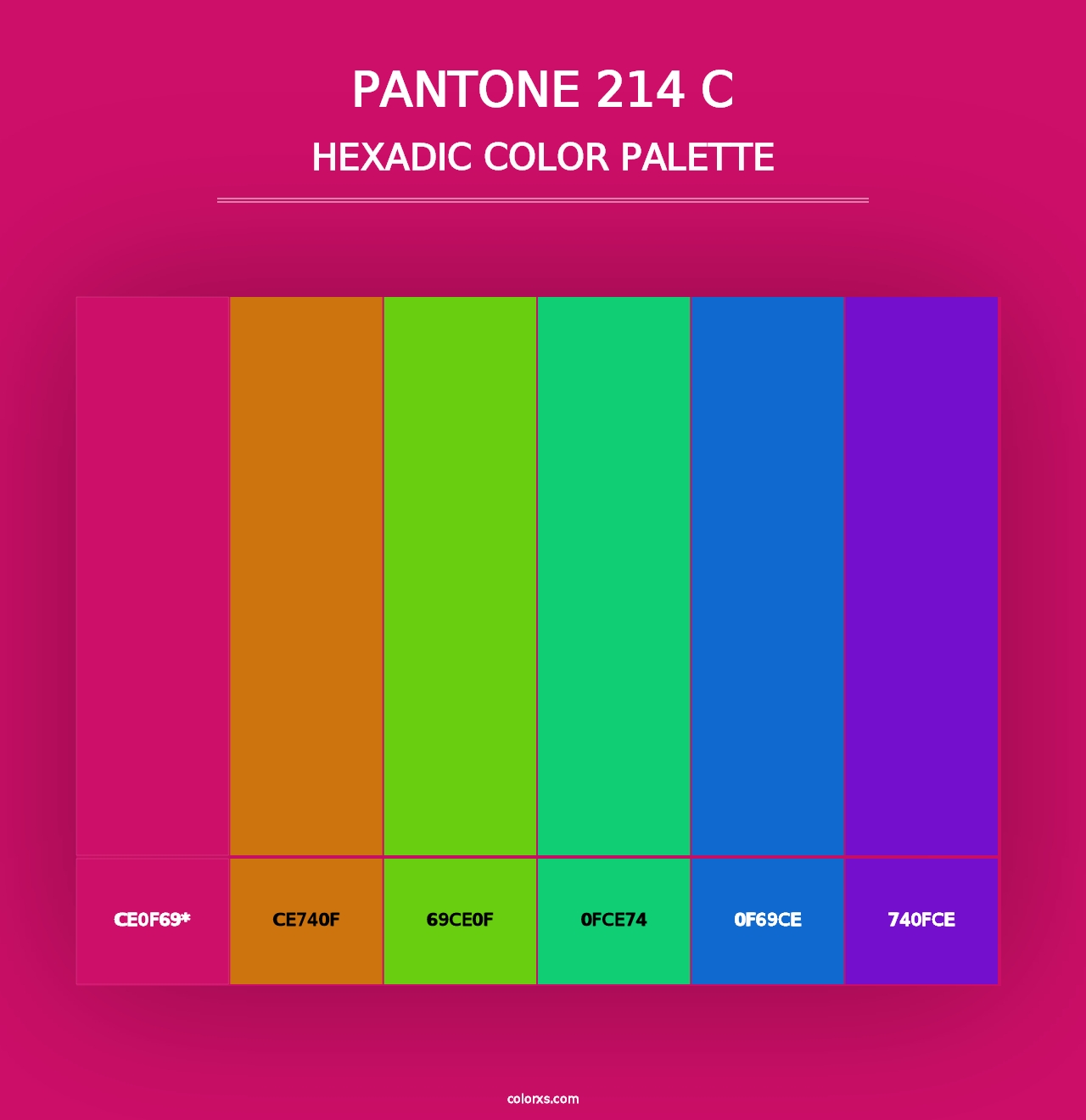 PANTONE 214 C - Hexadic Color Palette