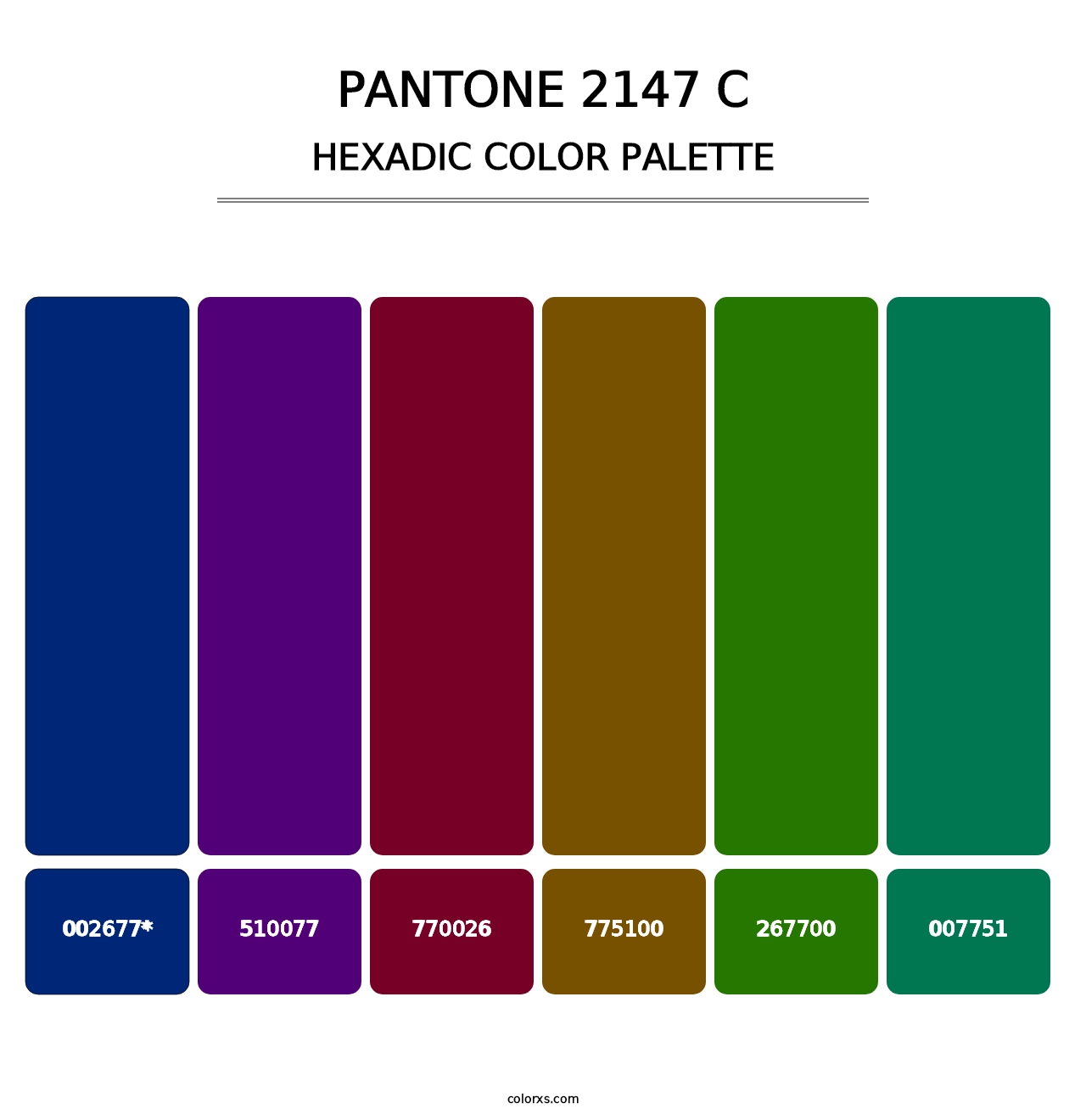 PANTONE 2147 C - Hexadic Color Palette