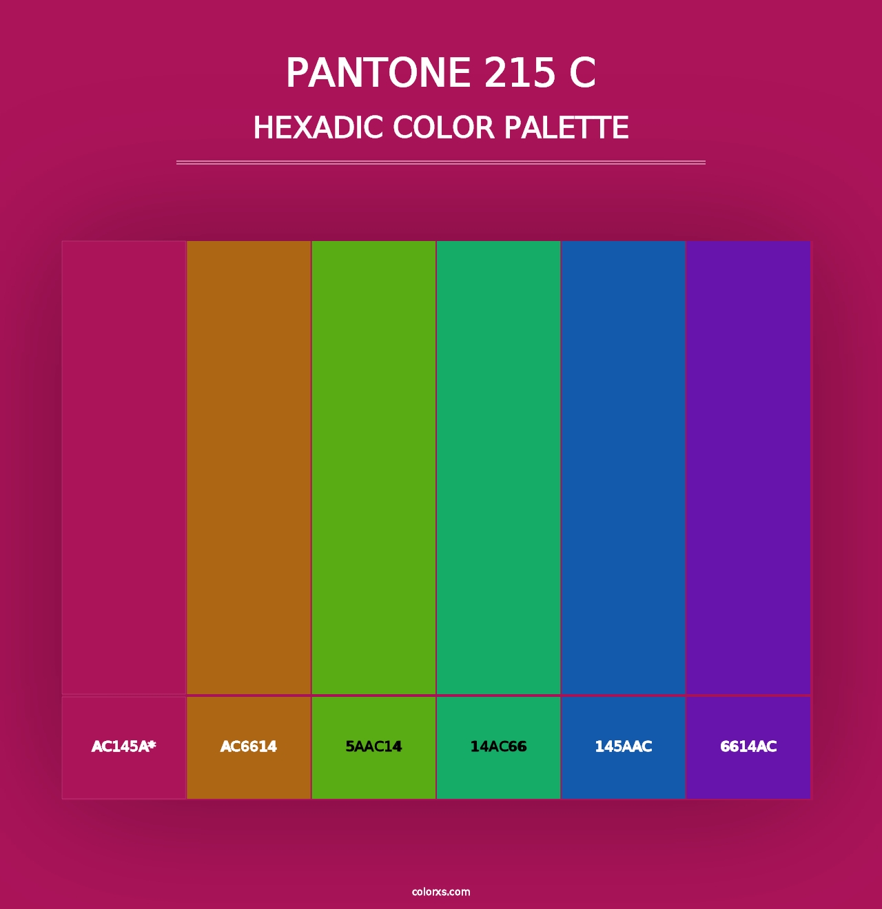 PANTONE 215 C - Hexadic Color Palette