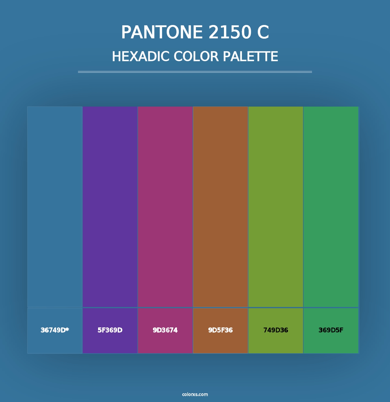 PANTONE 2150 C - Hexadic Color Palette