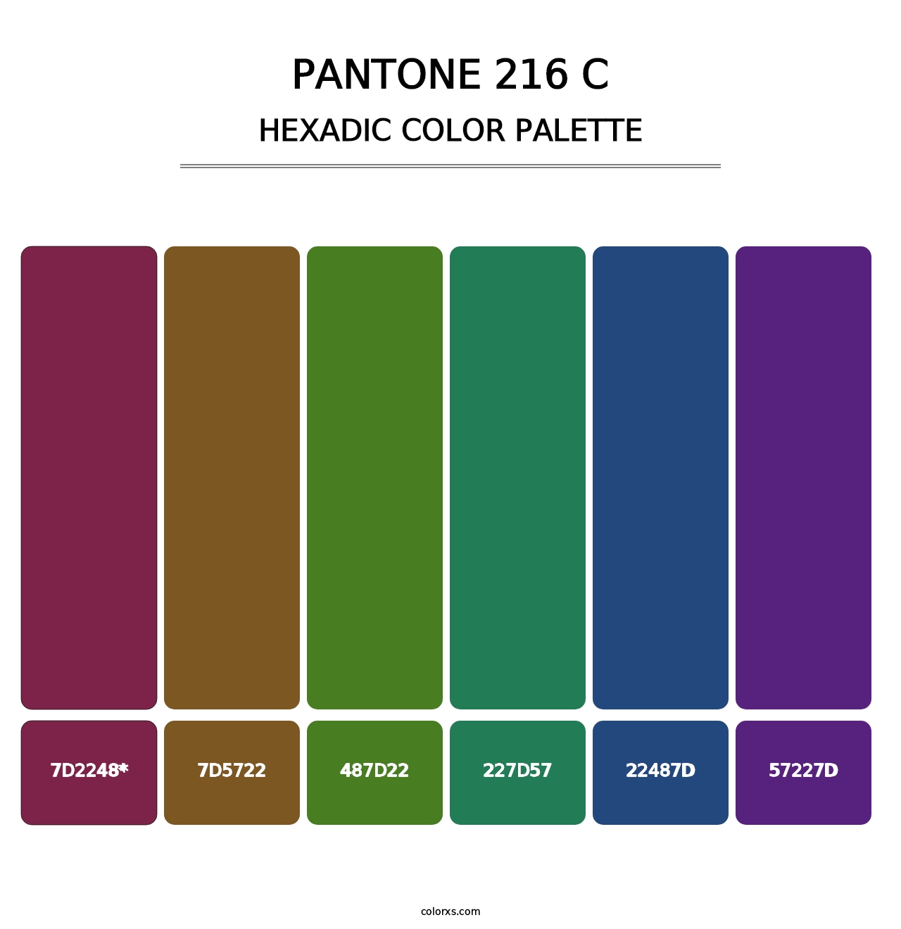 PANTONE 216 C - Hexadic Color Palette