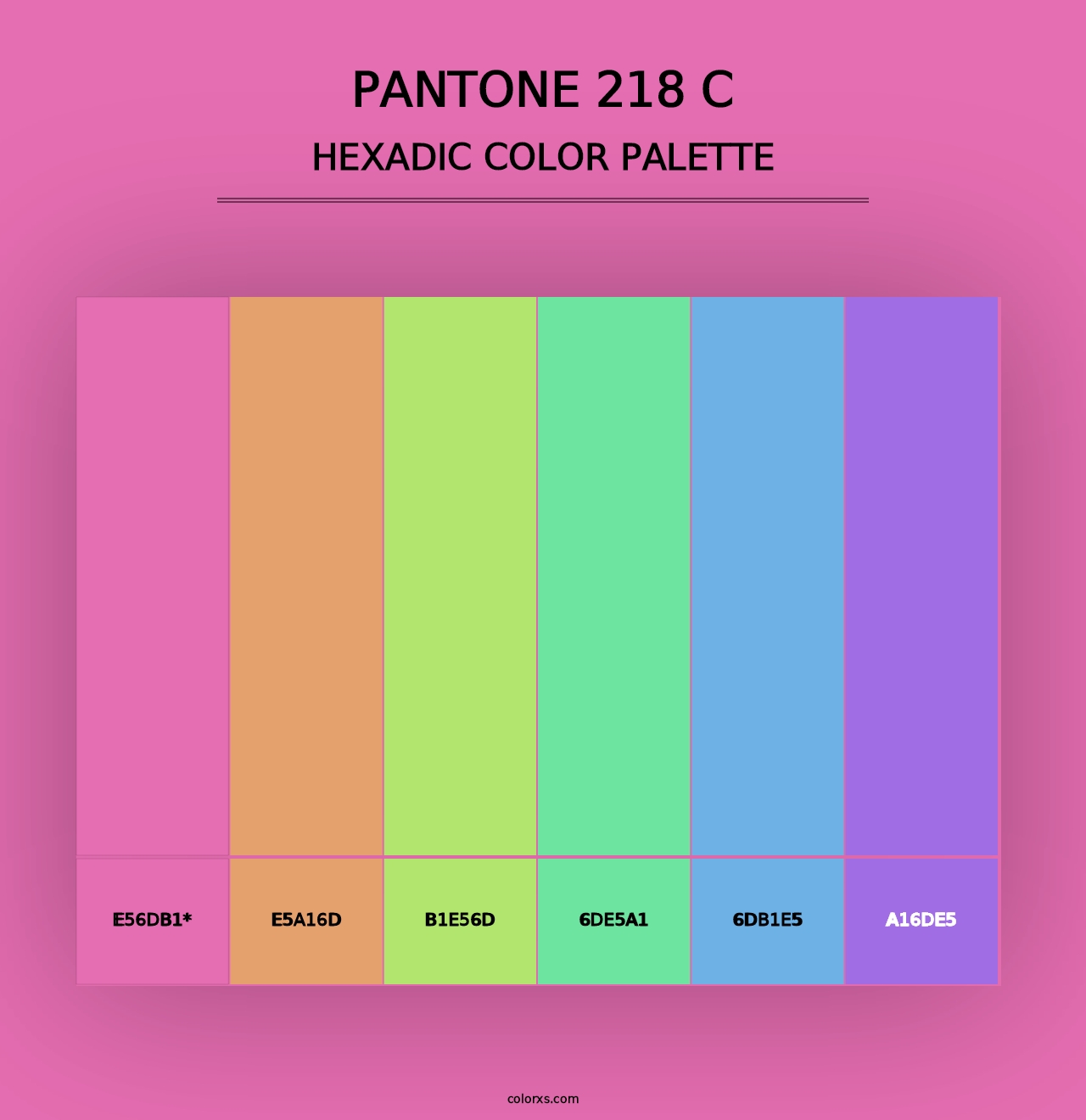 PANTONE 218 C - Hexadic Color Palette