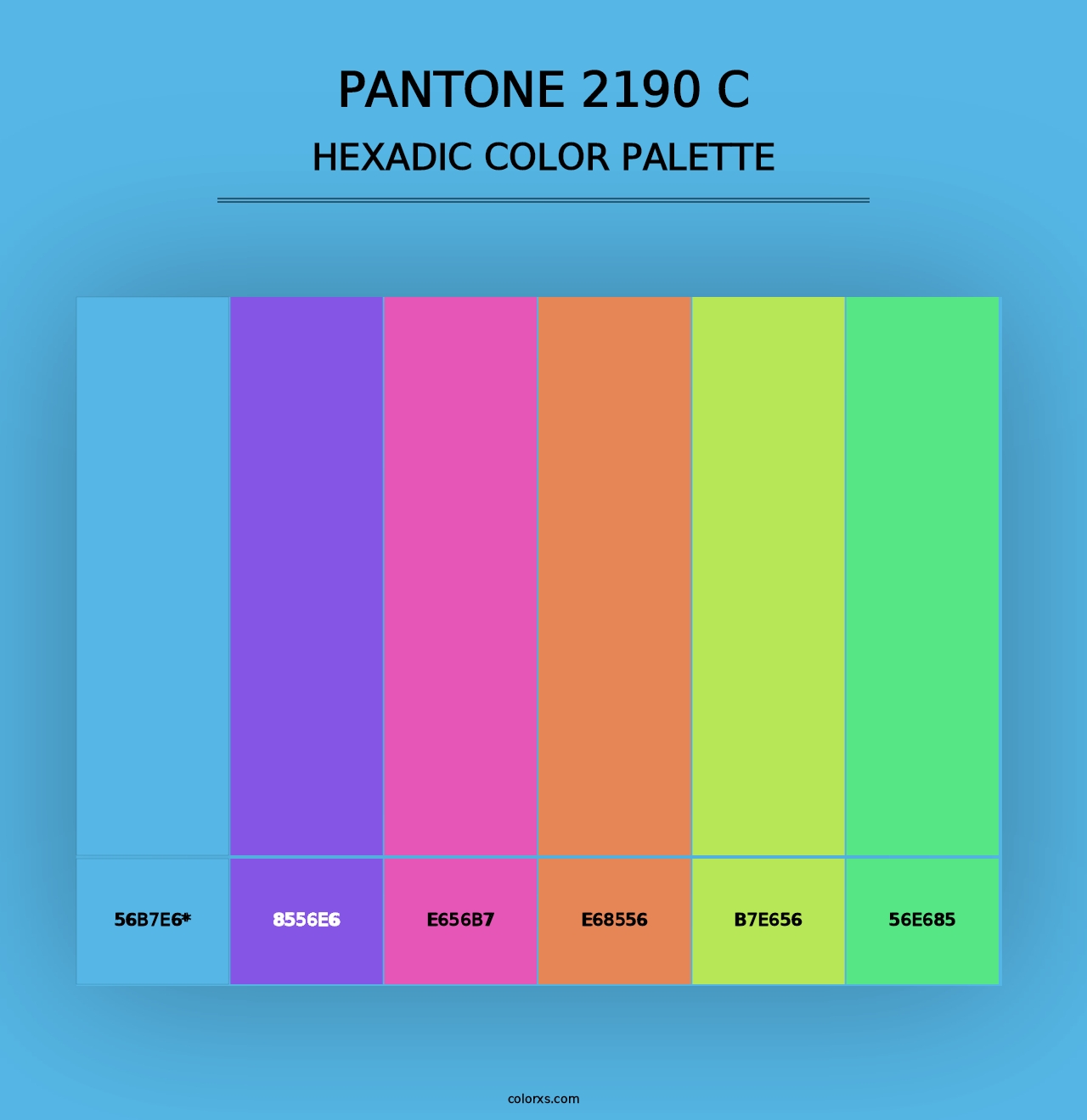 PANTONE 2190 C - Hexadic Color Palette