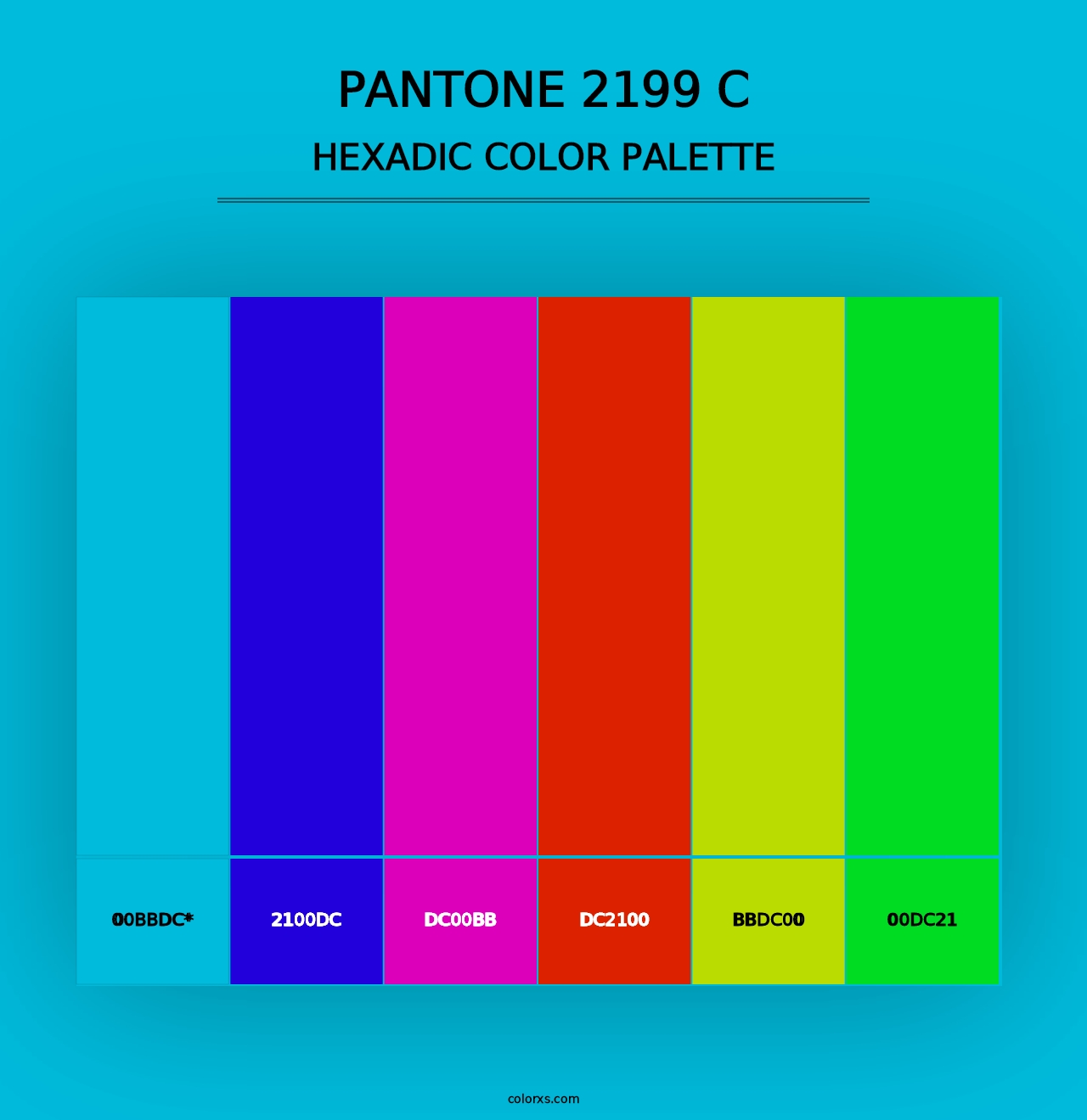 PANTONE 2199 C - Hexadic Color Palette