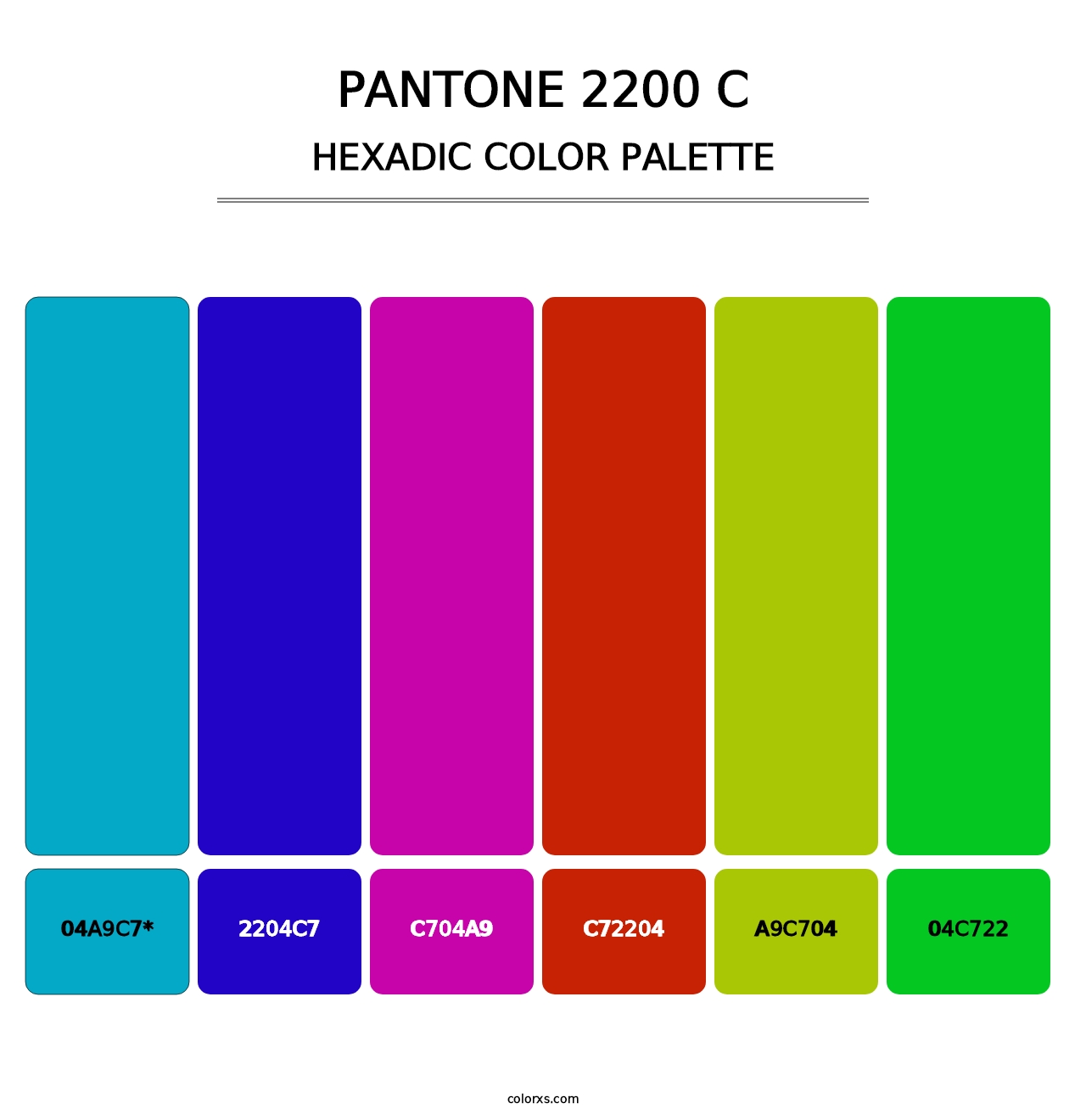 PANTONE 2200 C - Hexadic Color Palette