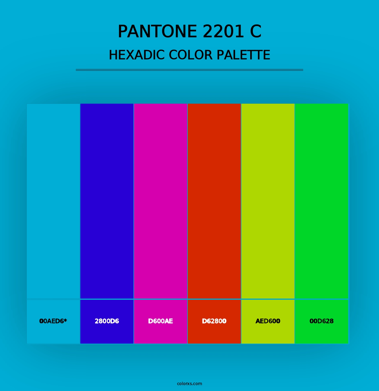 PANTONE 2201 C - Hexadic Color Palette