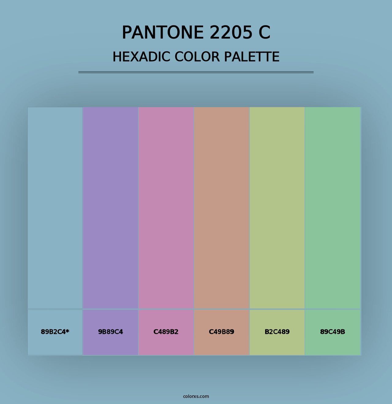 PANTONE 2205 C - Hexadic Color Palette