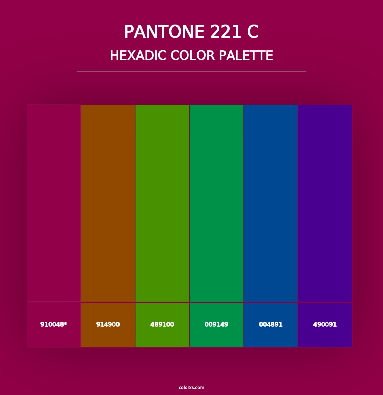 PANTONE 221 C - Hexadic Color Palette