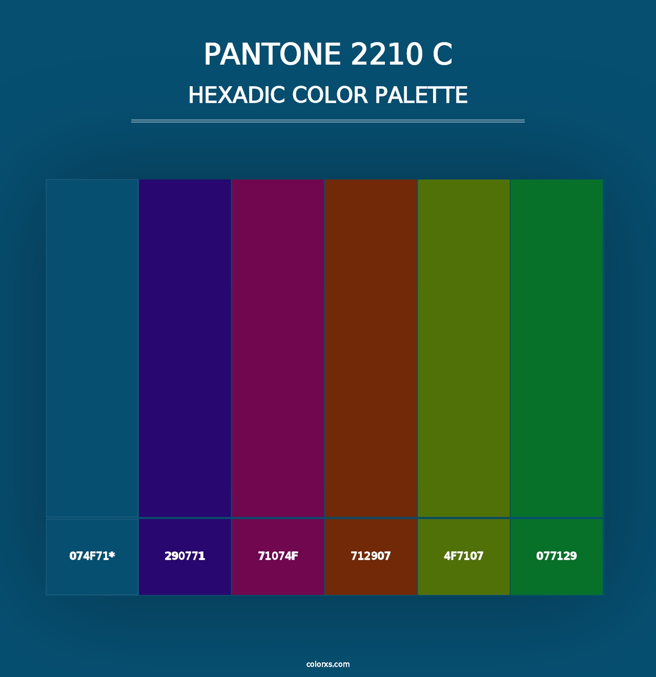 PANTONE 2210 C - Hexadic Color Palette